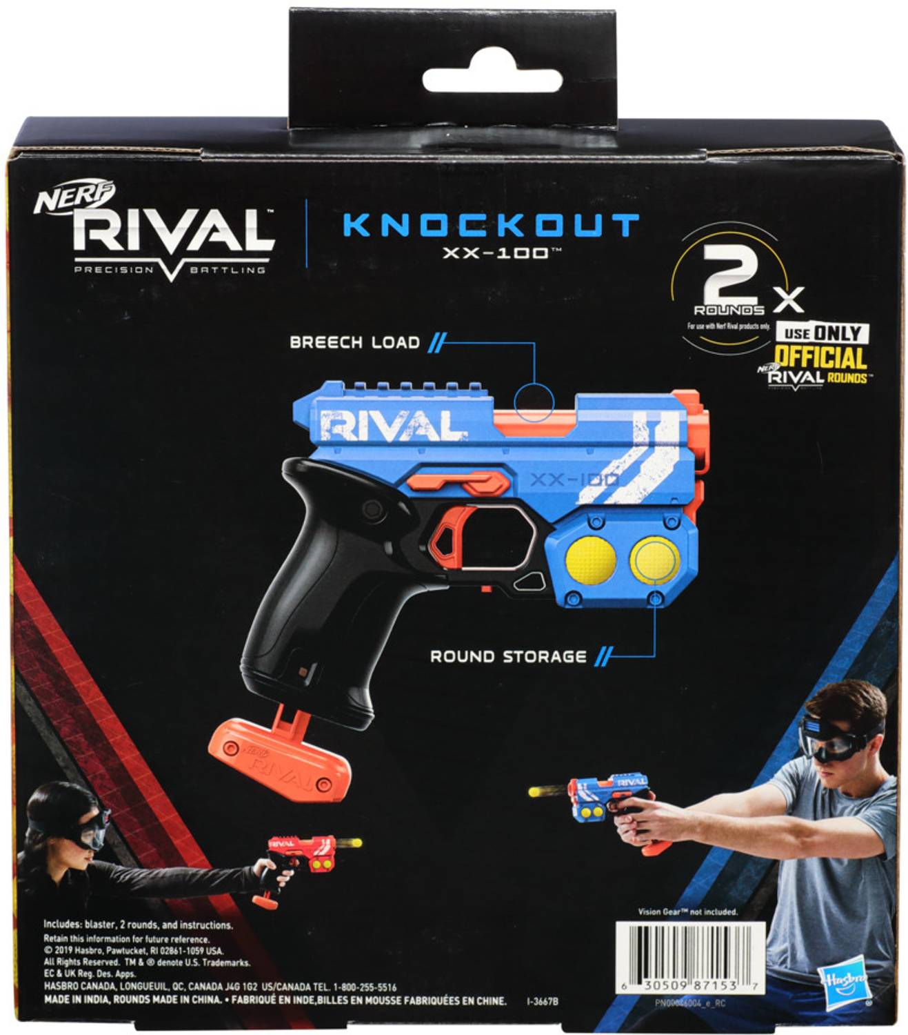 Nerf Rival Knockout XX-100 Blaster, Round Storage, 85 FPS Velocity