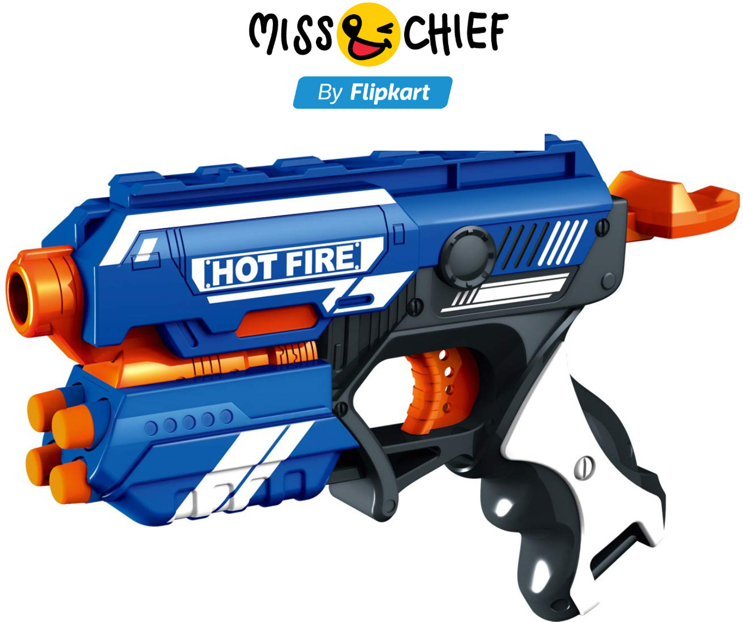 Image of Miss & Chief Sharp Soft Blaster Manual Soft Bullet Shooting Gun Toy with 10 Soft Foam Bullets Guns & Darts