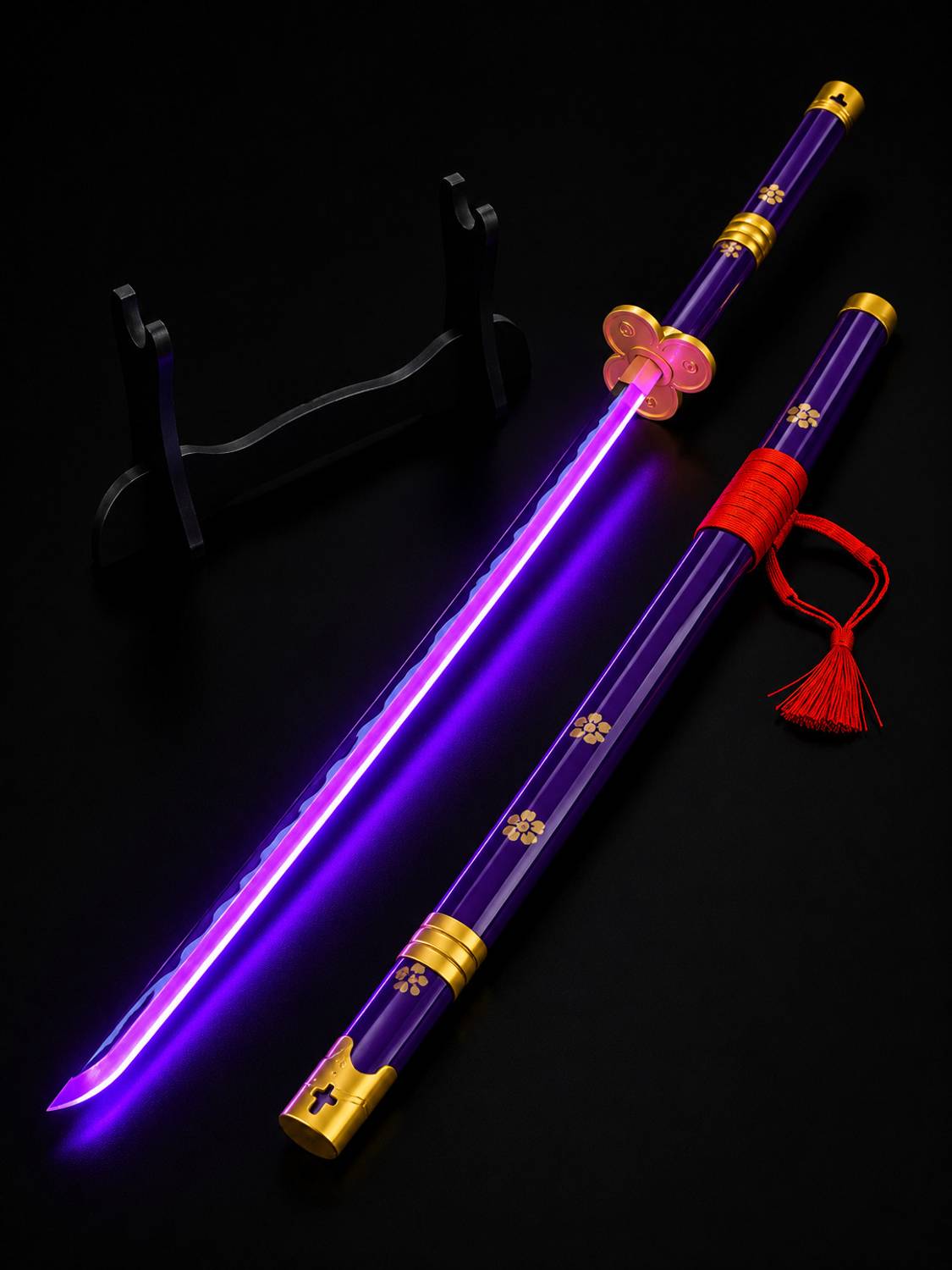 World Gift Mart Purple Enma Katana Sword with Stand 104 cm