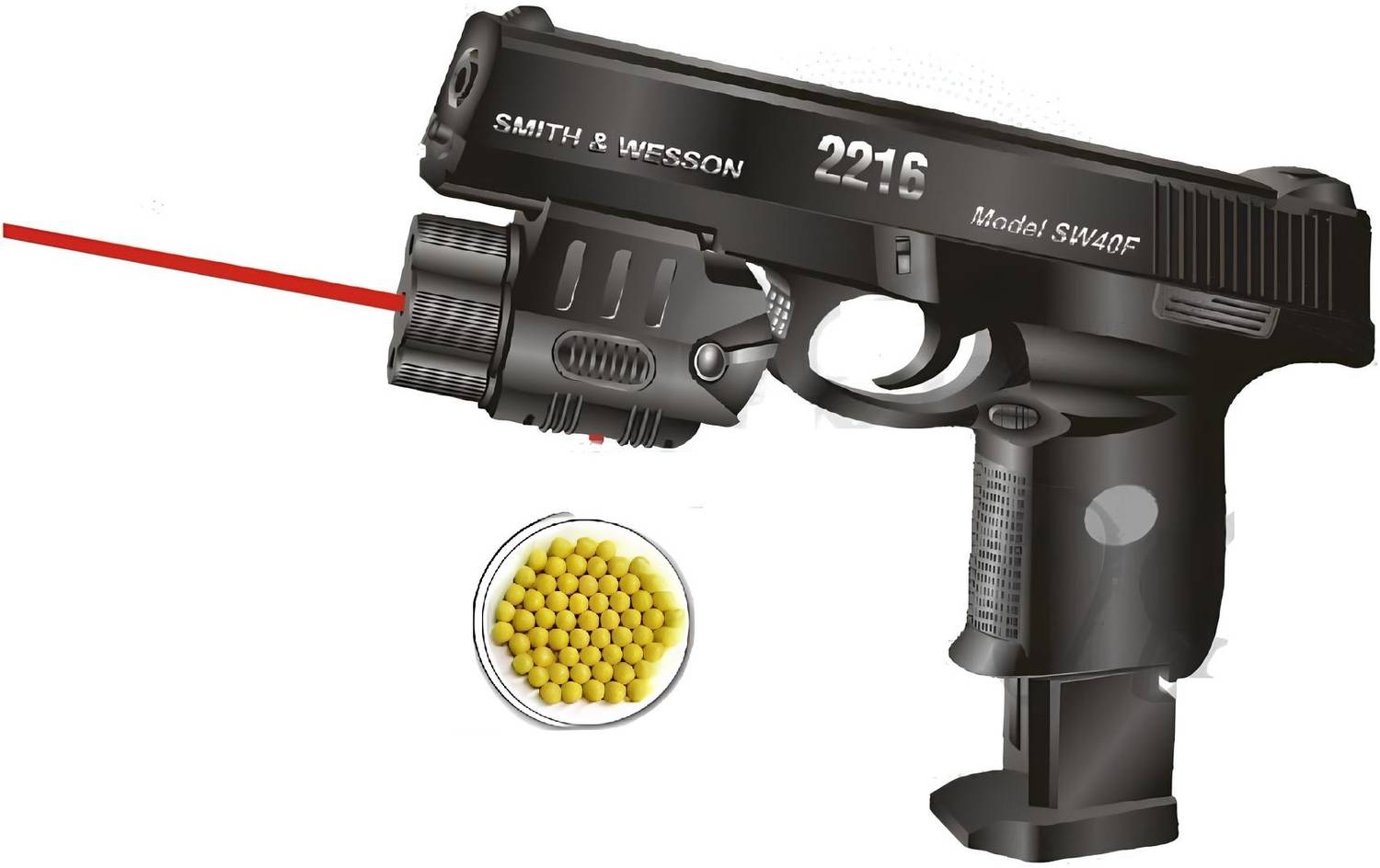 CannyCubs Laser Toy Gun - 2216 PUBG Gun with Red Laser and 120 BB Bullets |PUBG, Army Gun| Guns & Darts