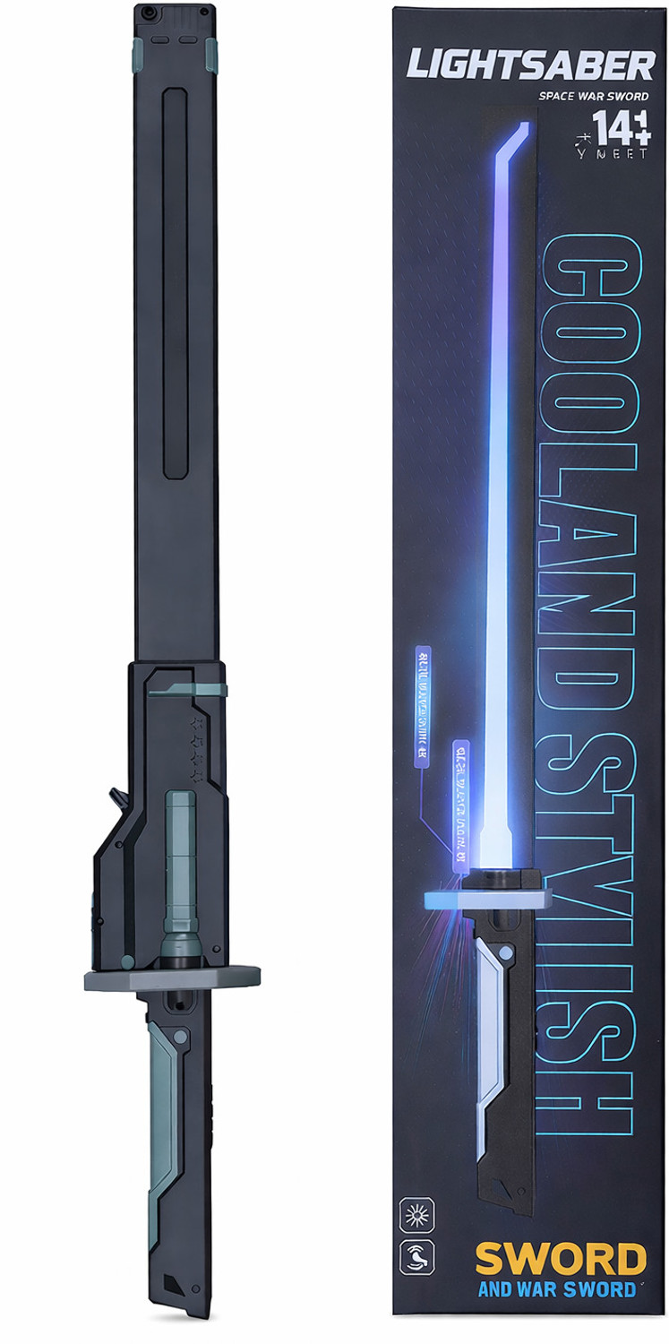 Image of Braintastic Kids Ninja Sword Toy with LED Lights & Mist Spray Effect, Samurai Sword Ninja Gears