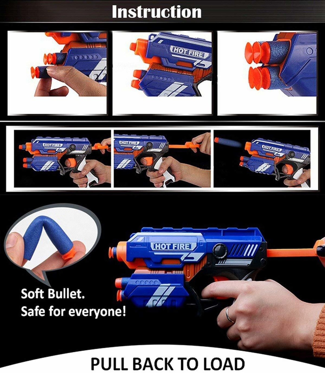 Image of TopQore Blaze Storm foam Blaster Gun Toy, Safe and Long Range Shooting Bullet Gun Guns & Darts