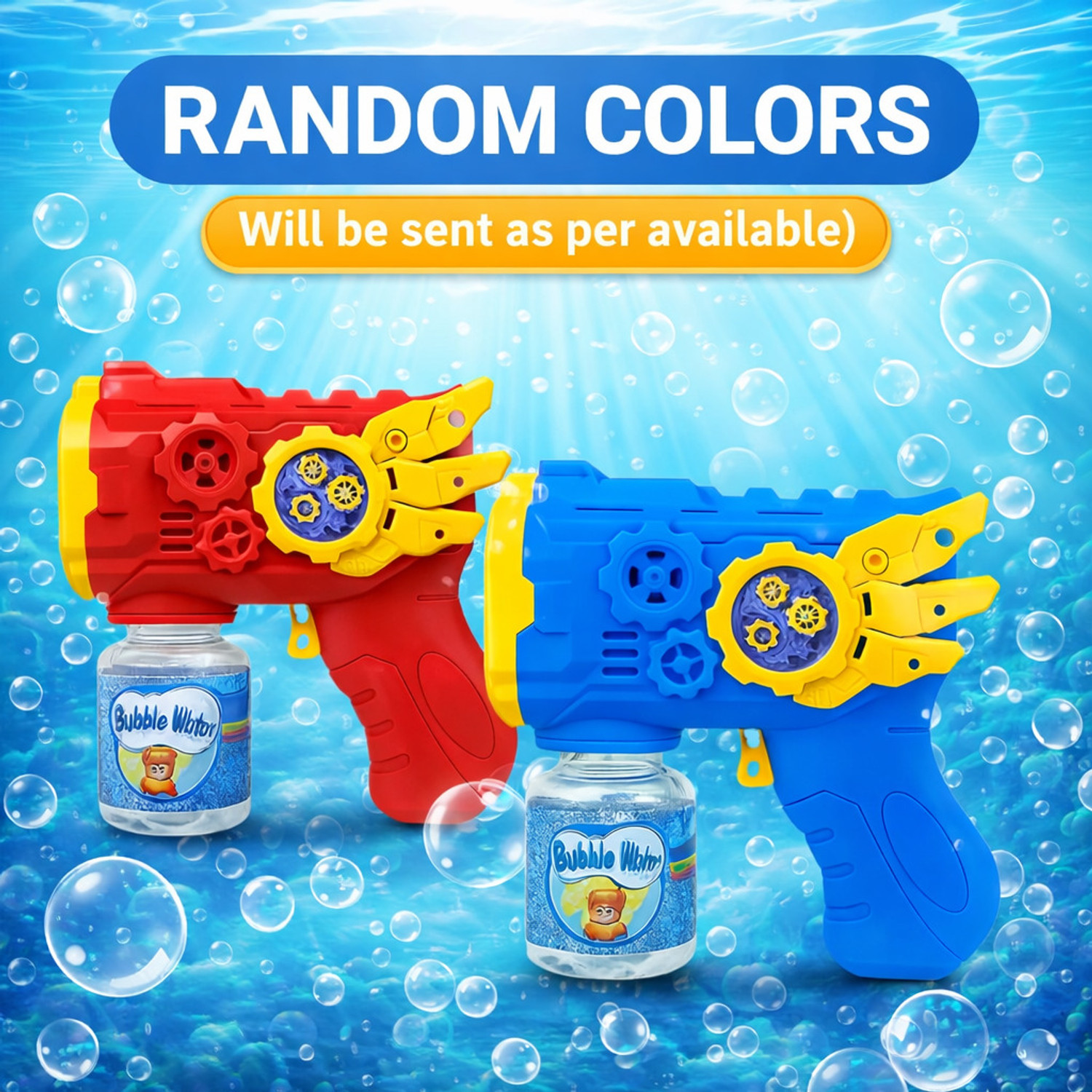 Image of Aniloons Automatic Bubble Gun Toy with LED Lights for Kids Outdoor Fun Water Gun
