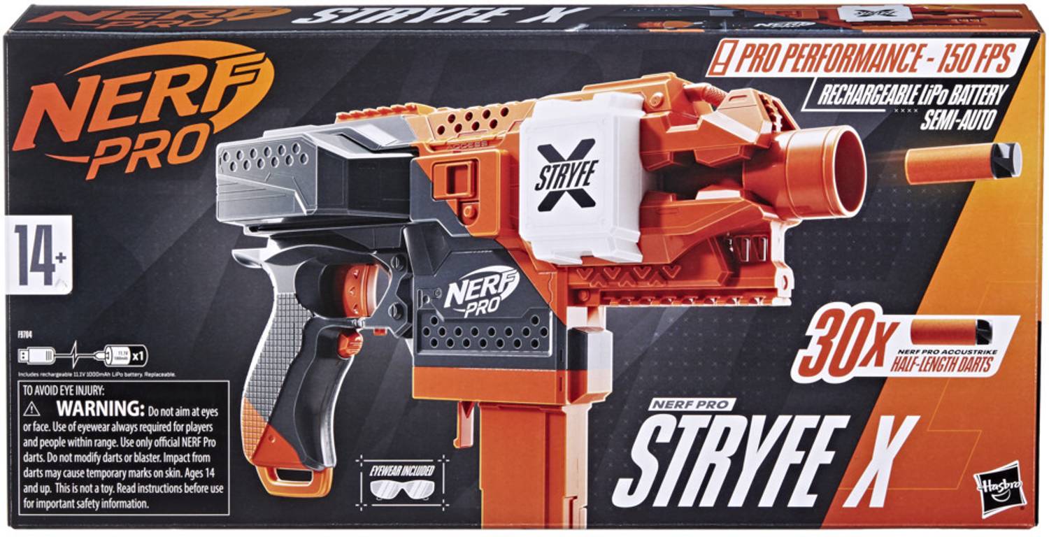 Nerf Pro Stryfe X Dart Blaster, 30 AccuStrike Half-Length Darts