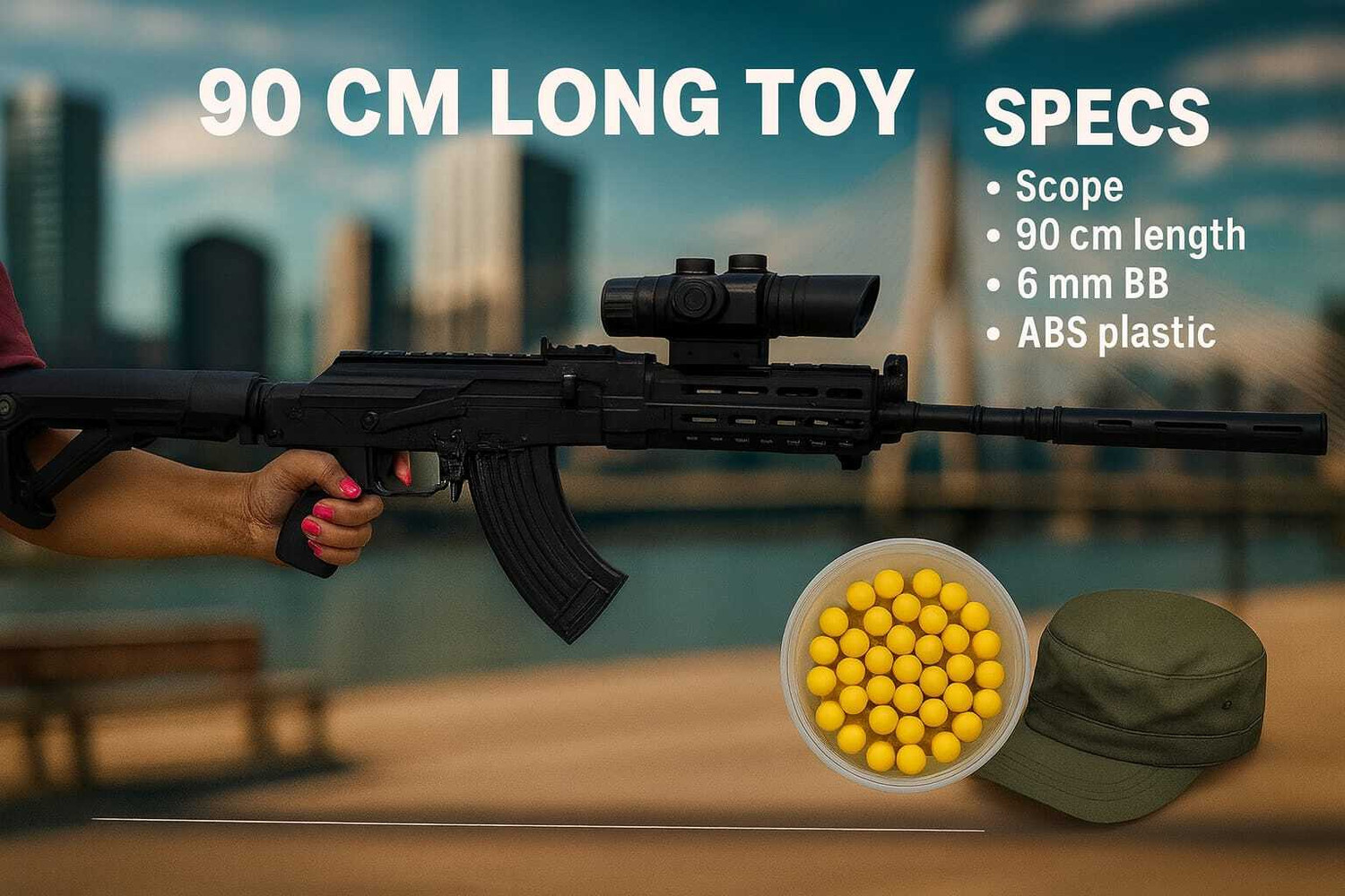 Image of vanshanchal 90Long Toy Gun Military Style Pubg Snipper Toy Gun with BB Bullets for Kids Darts & Plastic Bullets
