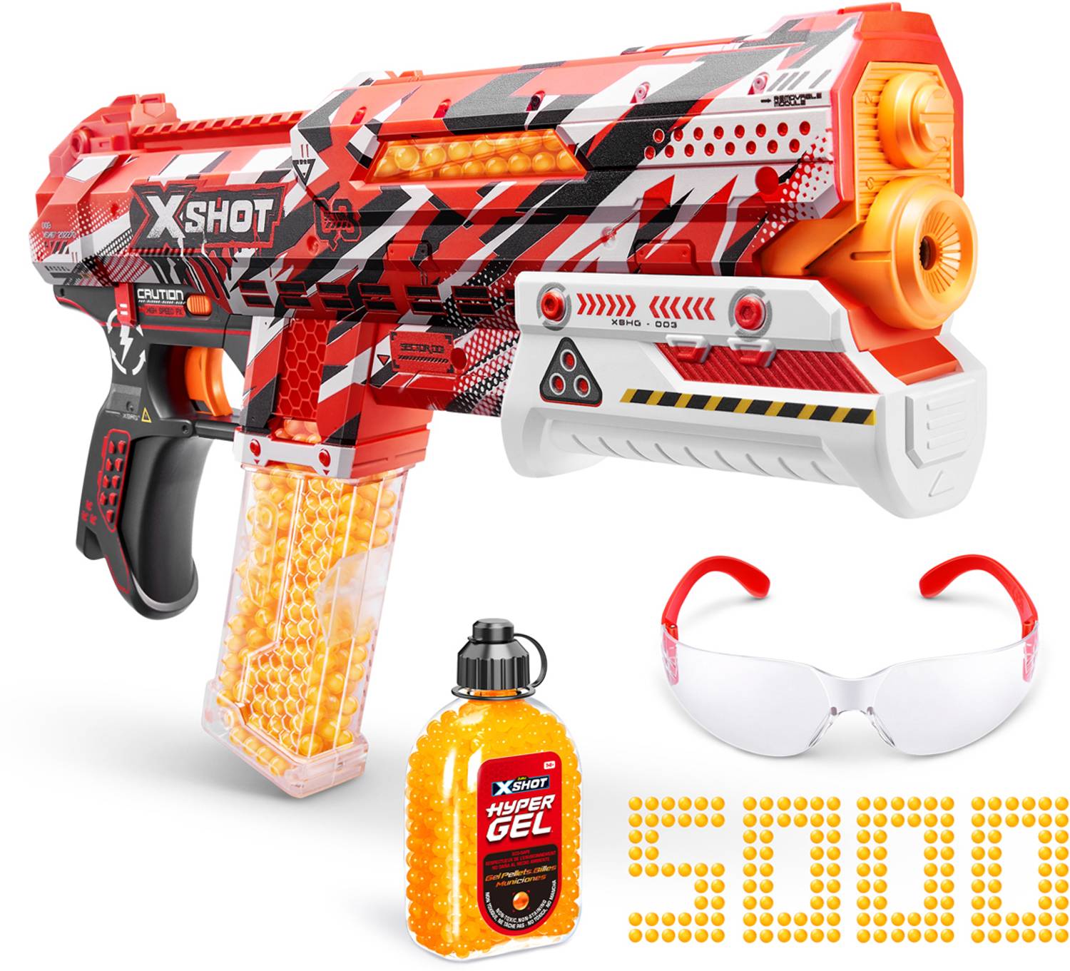 X-Shot Gel Clutch Blaster, Manual Prime & 5,000 Hyper Gel Pellets