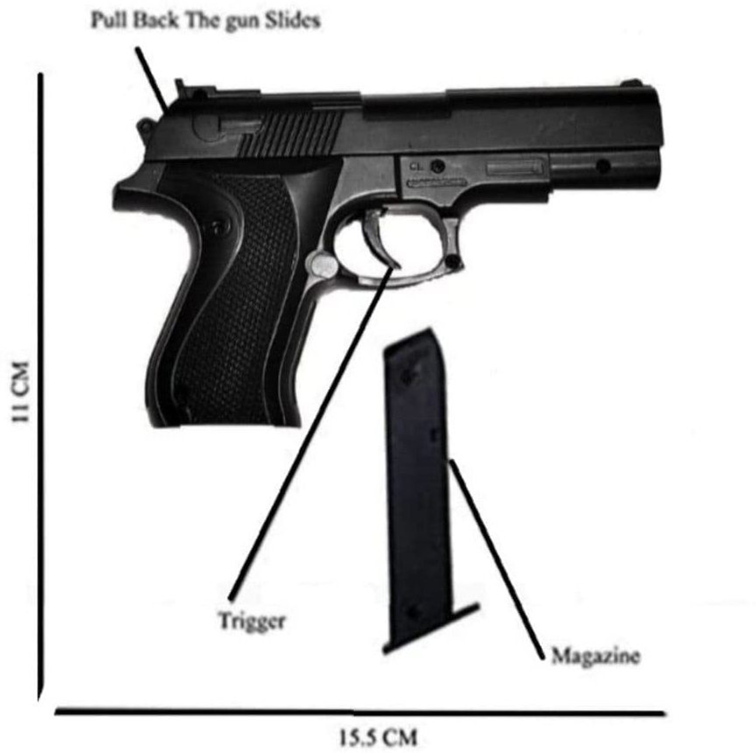Image of JSSHOME Toy Gun Pistol for Kids with 8 Round Reload (50-60 Bullets) set of 2 Guns & Darts