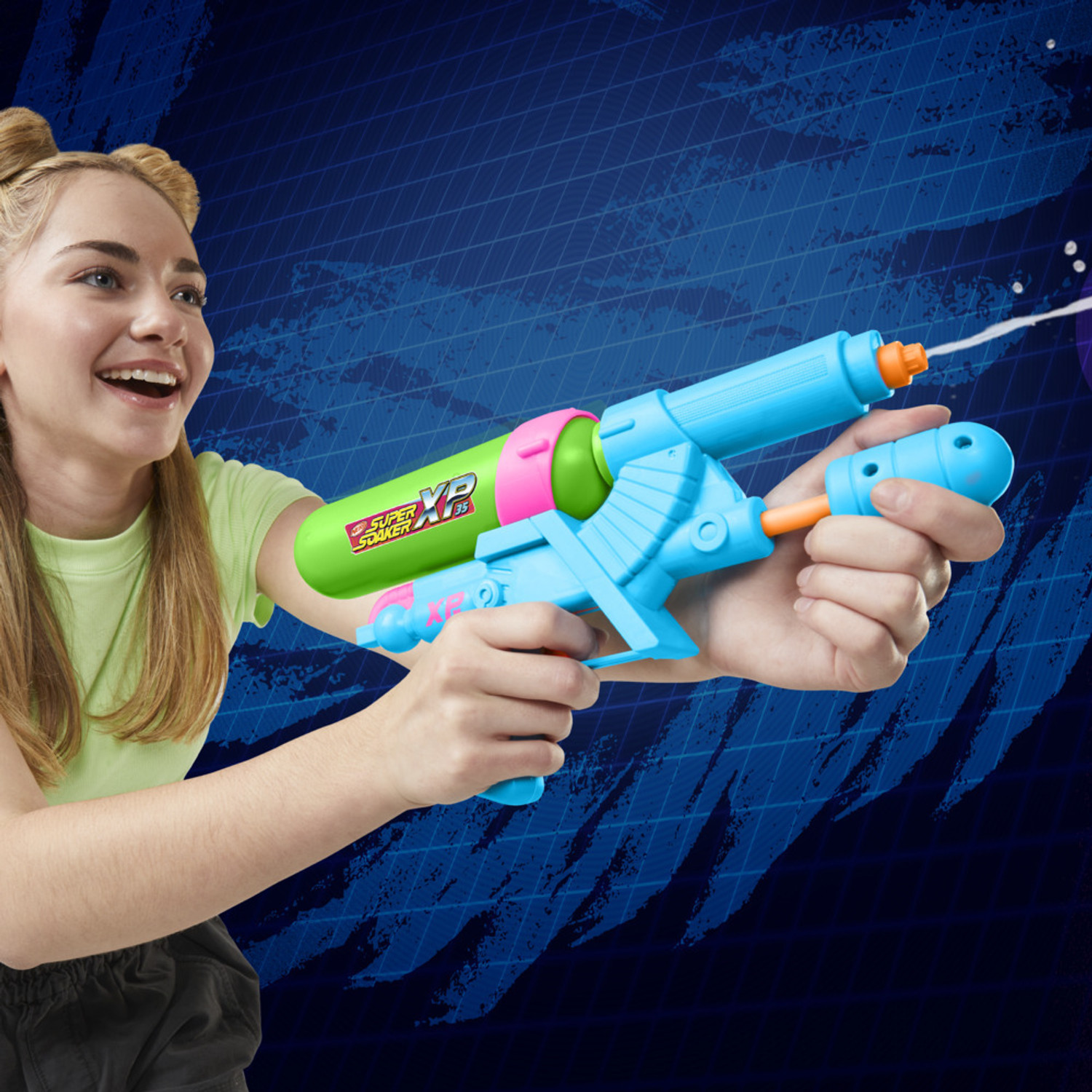 Image of Nerf SuperSoaker XP35 Water Blaster, Air Pressurized System, Branded Holi Pichkari Water Gun