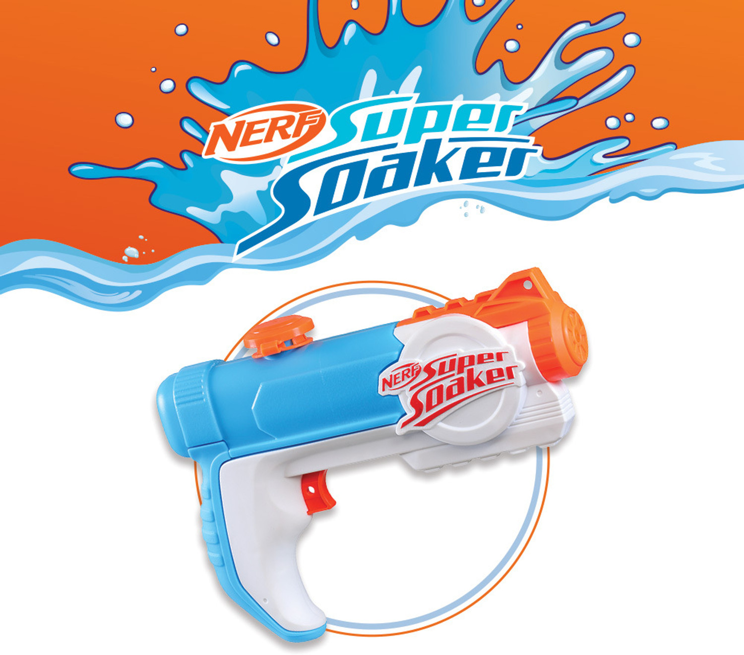 Image of Nerf SuperSoaker Piranha Water Blaster, Trigger Action, Branded Holi Pichkari, Age 6+ Water Gun