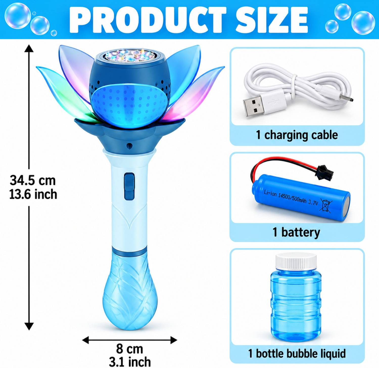 AWALS Rechargeable Flower Bubble Gun - Image 2