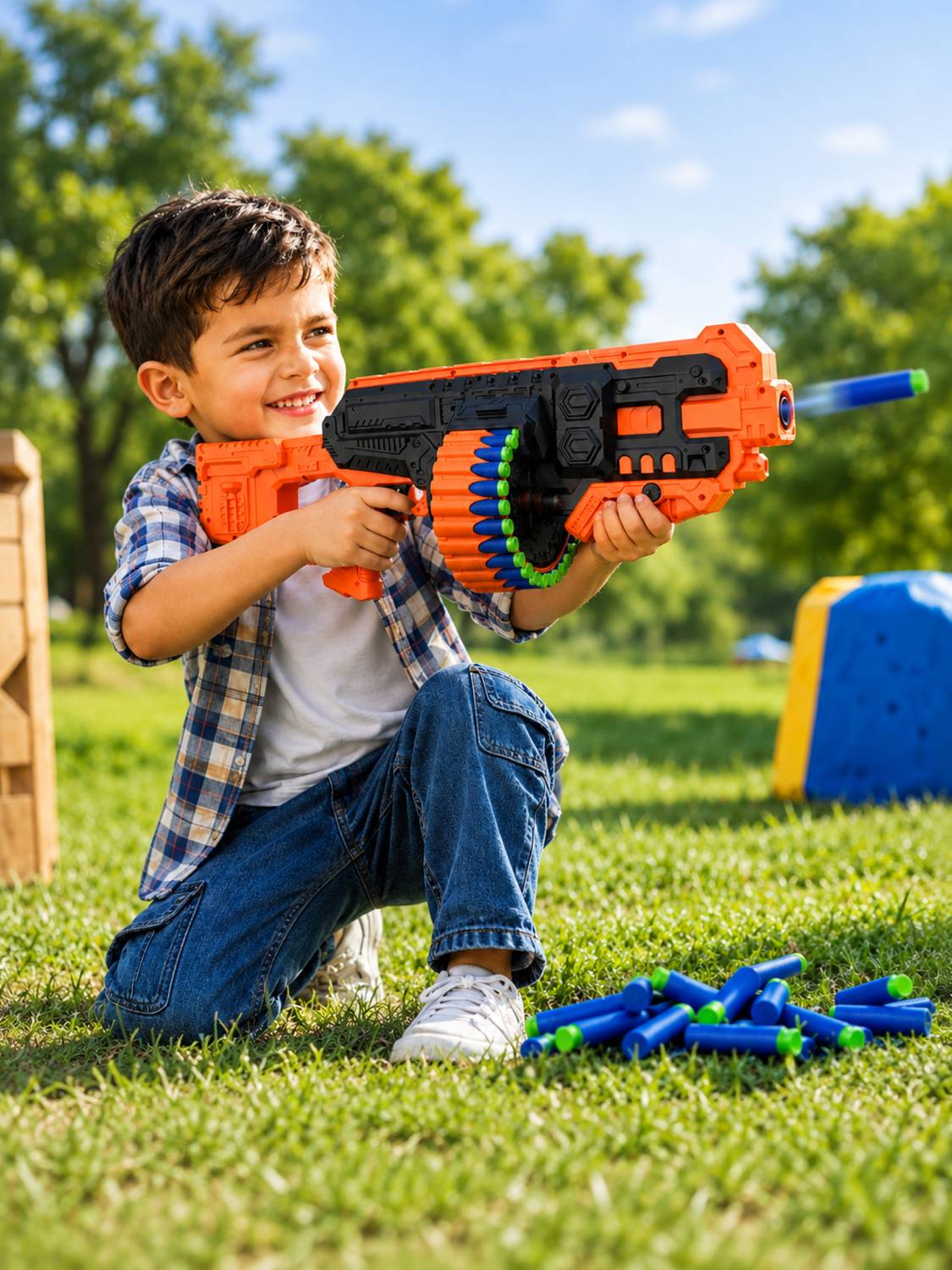 333MART Street Viper Big Blaster Motorized Dart Gun Toy Including 30 Foam Bullets Guns & Darts