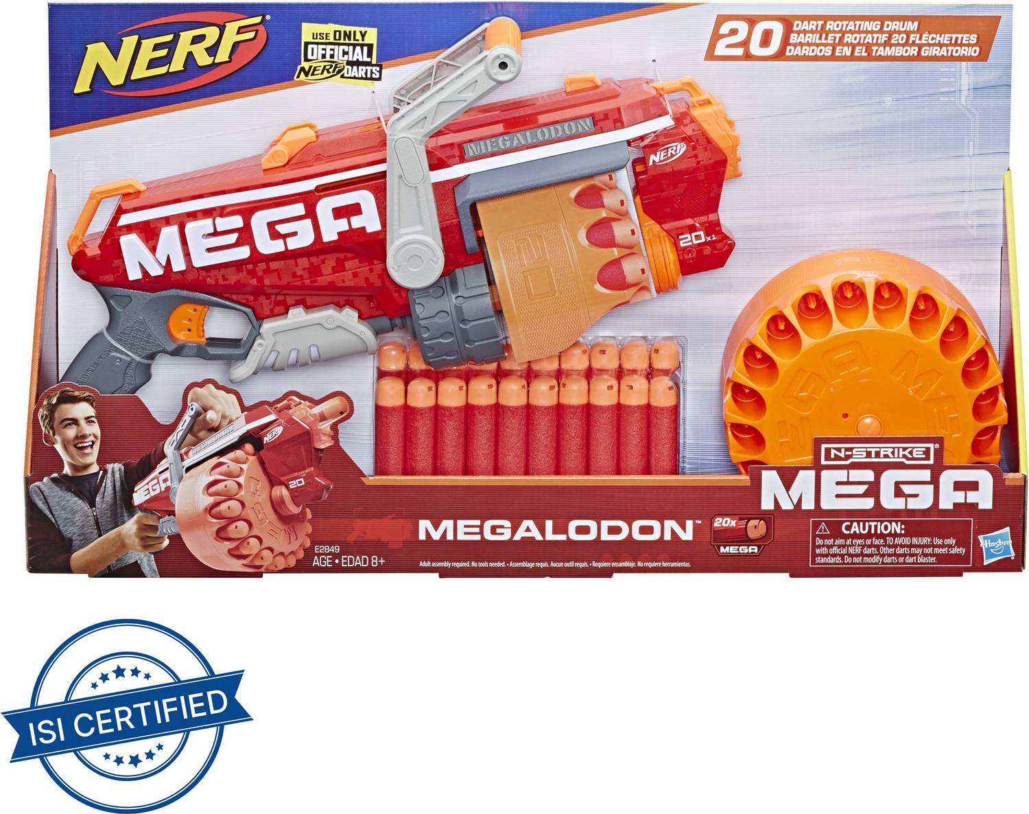 Nerf Megalodon N-Strike Mega Toy Blaster with 20 Official Mega