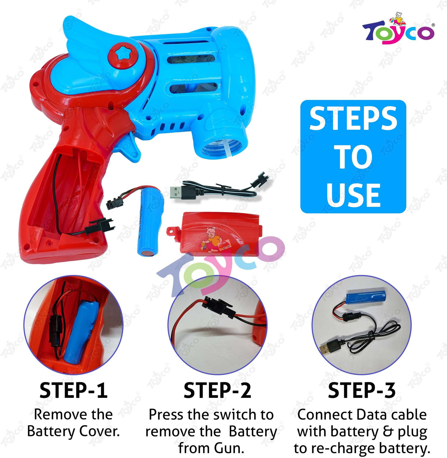 Image of Toyco 15 Holes Unlimited Bubble Machine RECHARGEABLE Toy Gun with Two Refill Bottles Guns & Darts
