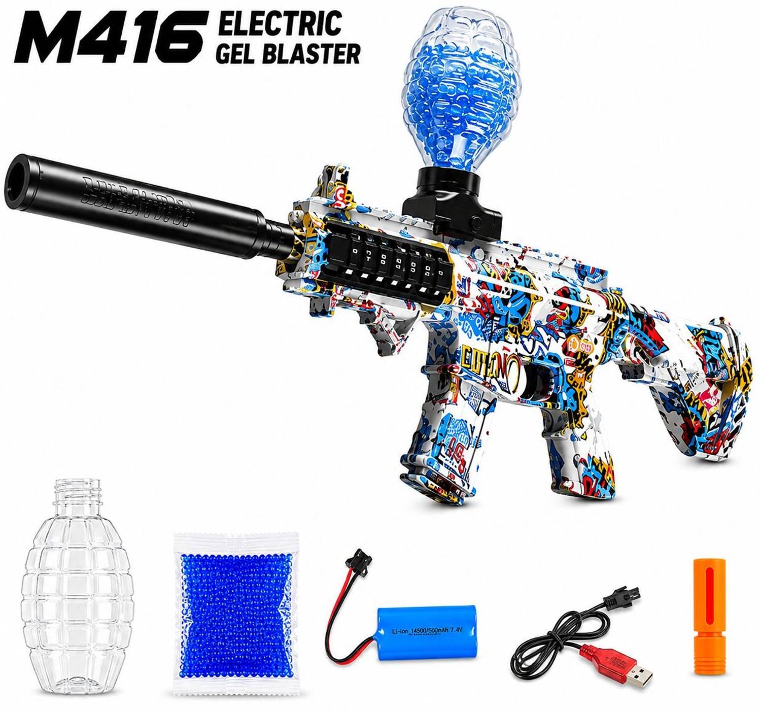 KAMMATESWARA M416 Electric Automatic Gel Ball Blaster - Image 1