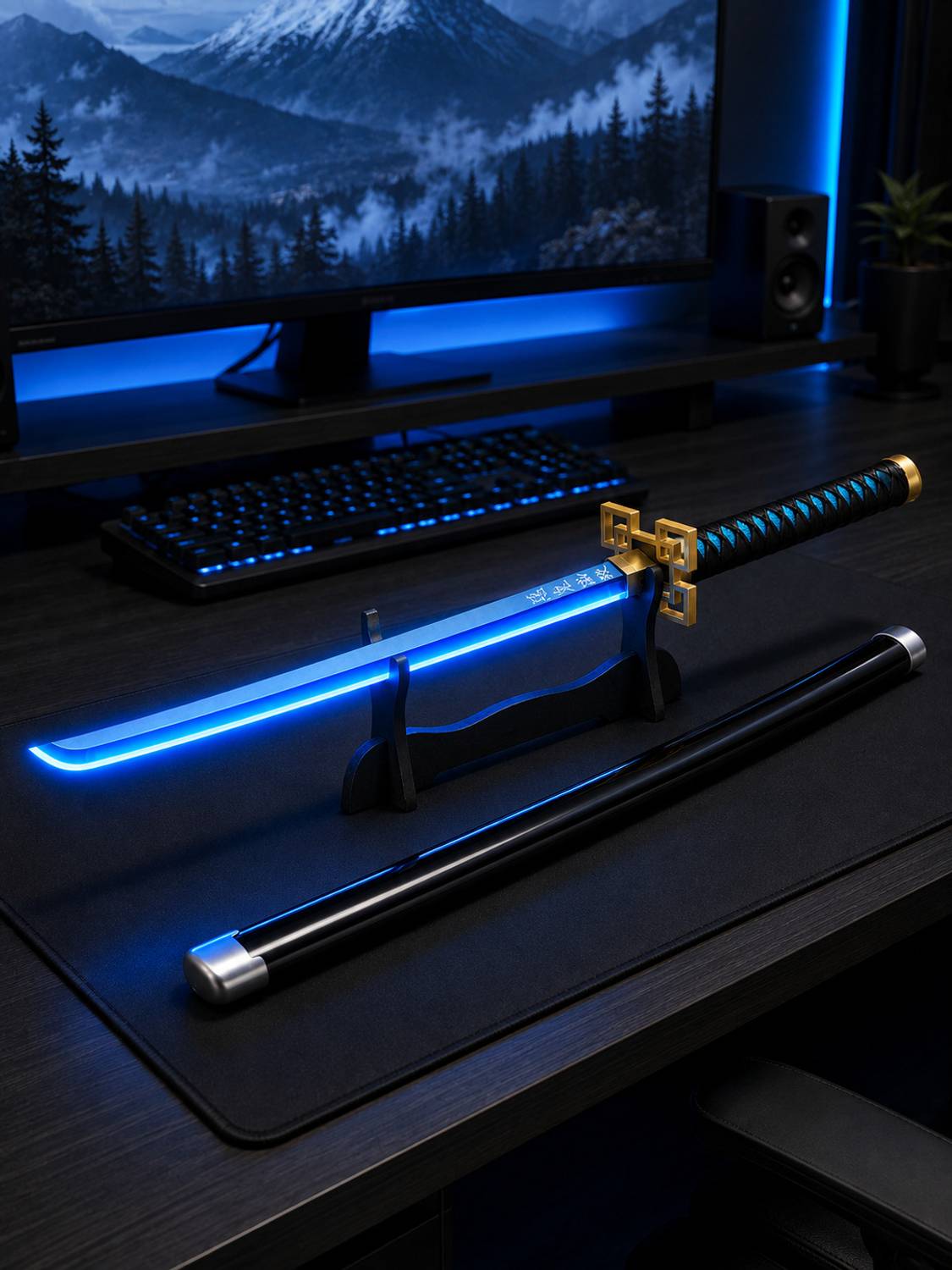 World Gift Mart Blue Glowing Anime Katana Sword 104Cm - Image 3