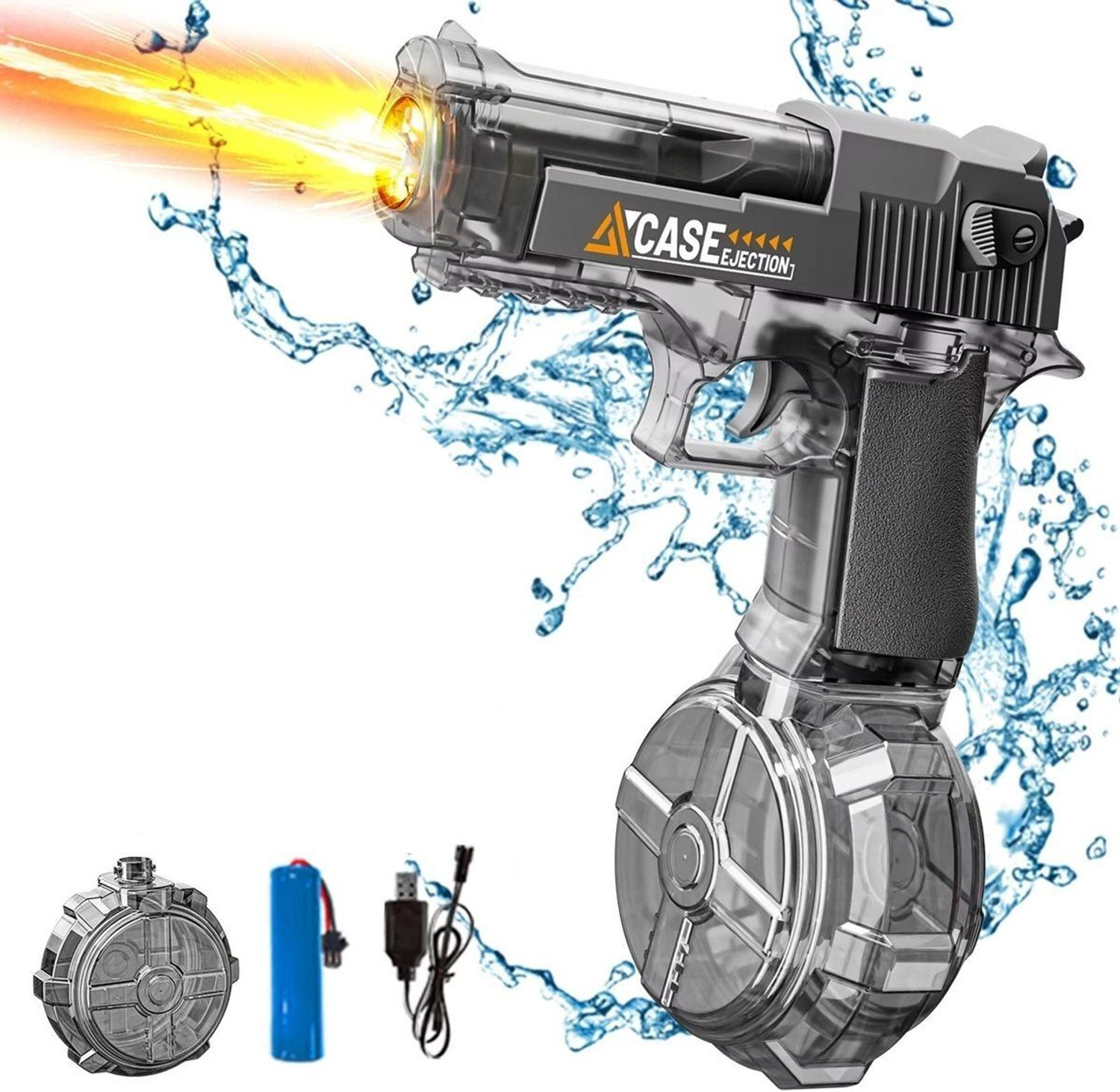 Image of PAPASpace Electric Water Gun Automatic LED Rechargeable High Pressure Water Blaster Water Gun