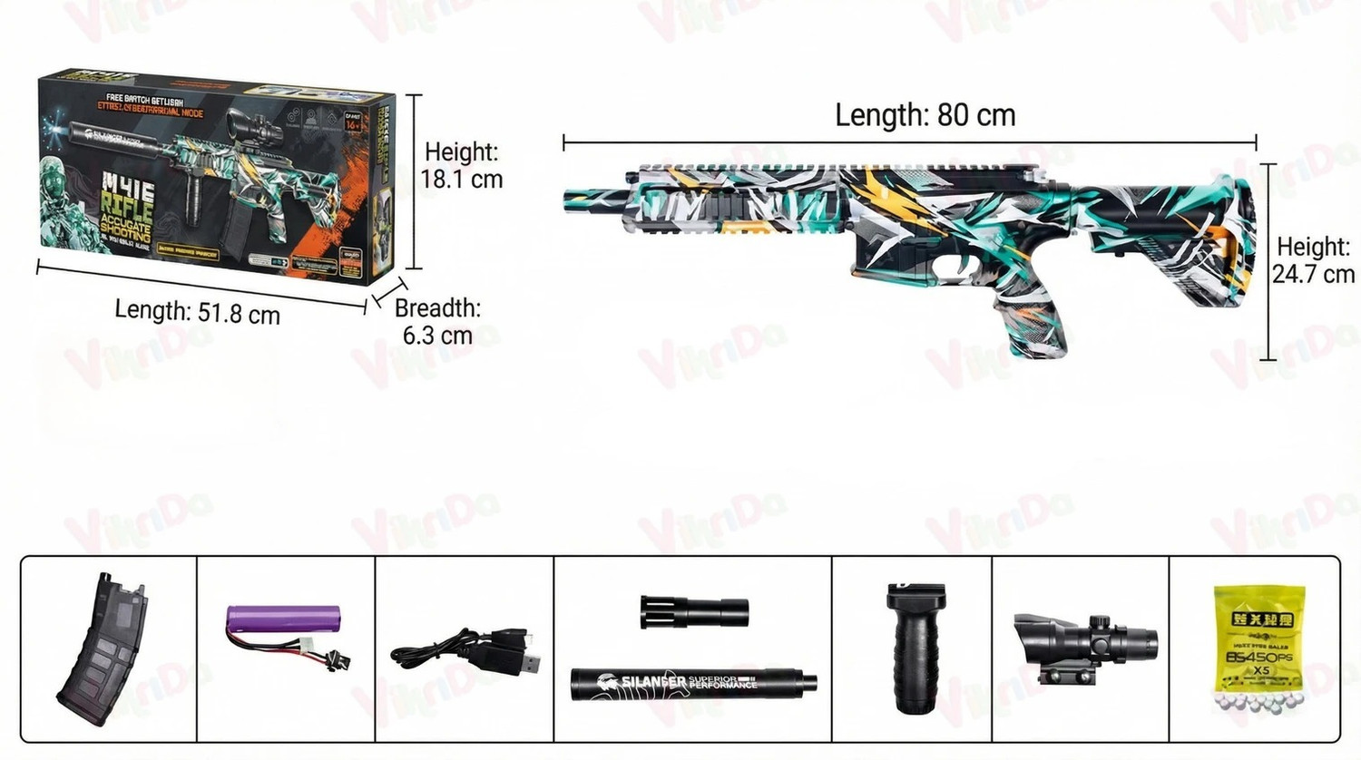 Image of MY BABY LOVE A PERFECT CARE M416 Blaster Gun with 2500-Gel Balls Dual Mode Battery Gun for Adults Water Gun Guns & Darts