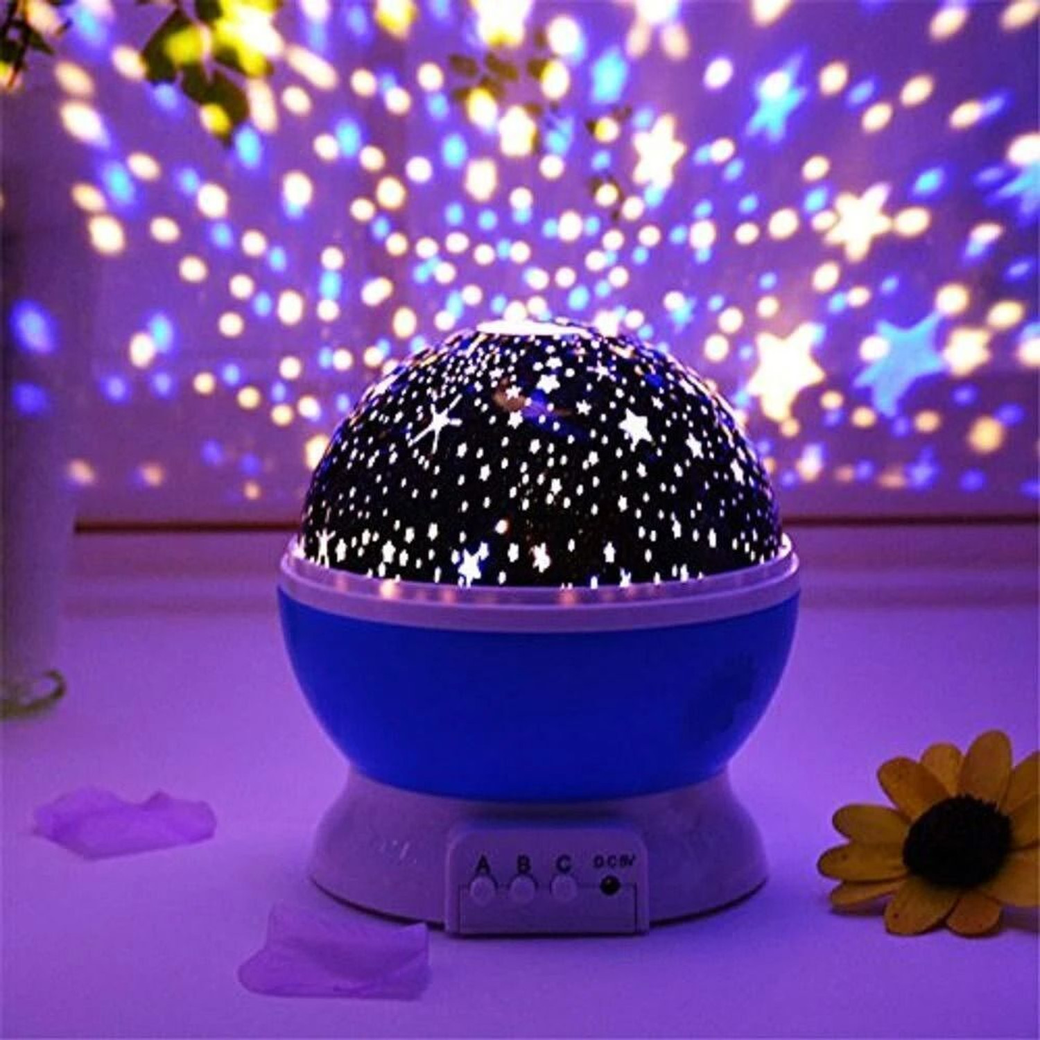 Image of TOYTONIC Star Projector Night Light | Rotating Galaxy Lamp for Kids | LED Room Decor Slingshots