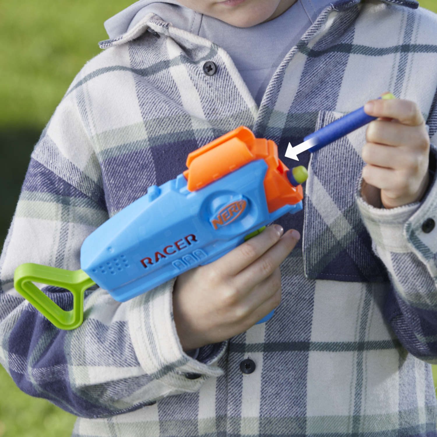 Image of Nerf Elite Junior Racer Easy Play Dart Blaster,4 Elite Darts, Outdoor Toys For Age 6+ Guns & Darts
