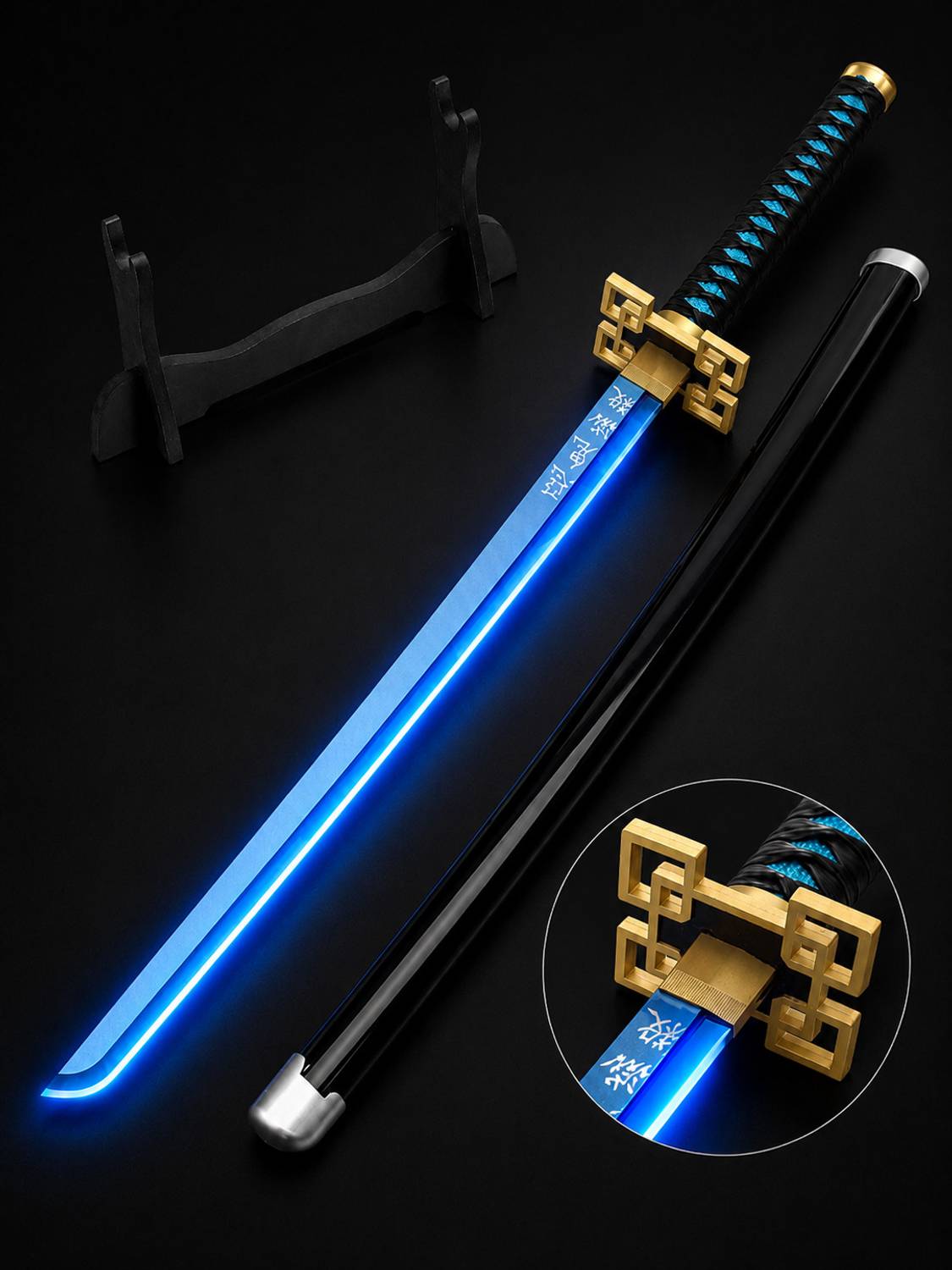 World Gift Mart Blue Glowing Anime Katana Sword 104Cm - Image 4