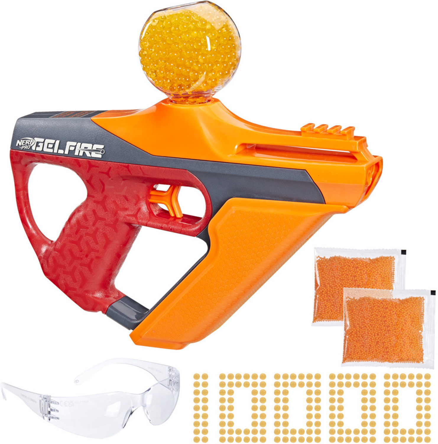 Image of Nerf Pro Gelfire Uproar Blaster, 10k Gelfire Rounds, with Hopper, Eyewear, Ages 14+ Guns & Darts