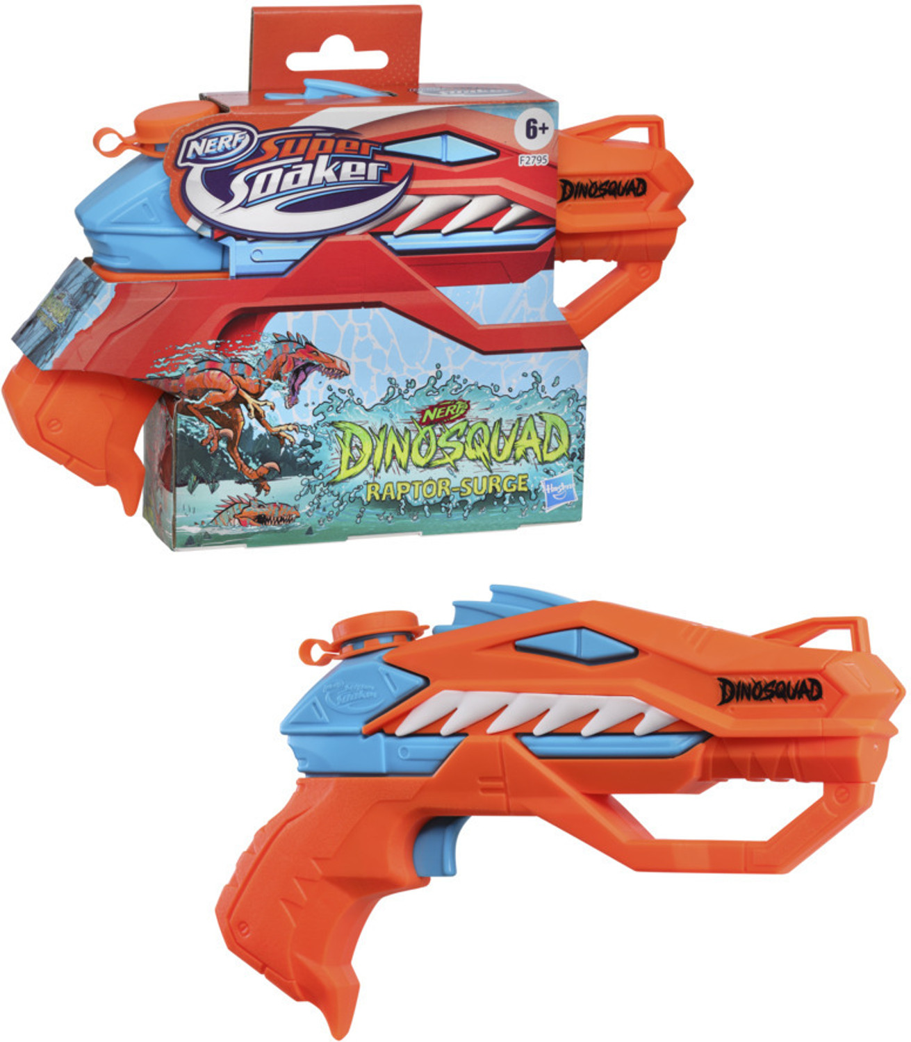 Image of Nerf SuperSoaker Dinosquad Raptor-Surge Water Blaster, Branded Holi Pichkari Water Gun