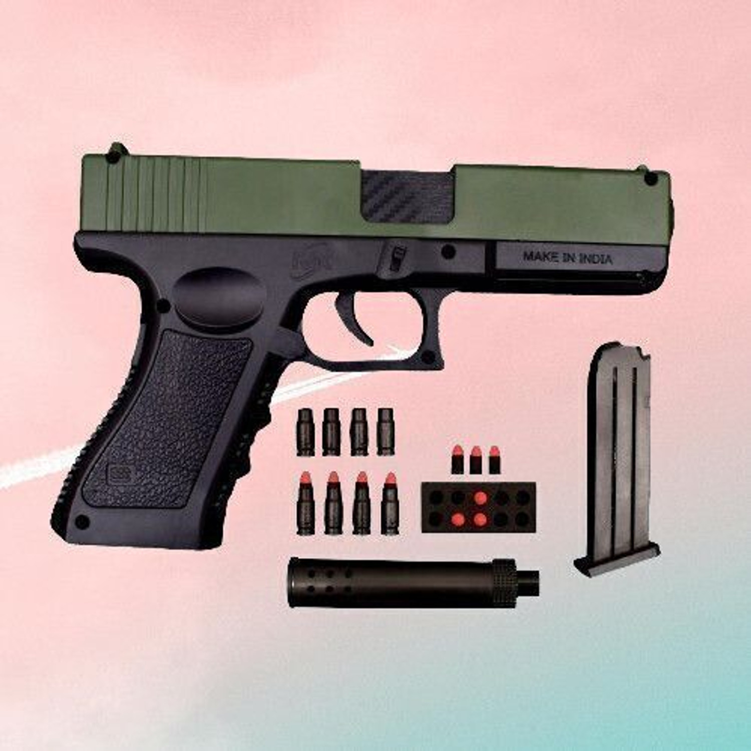GEX Army Toy Gun for Kids with Soft Bullets, Silencer, magzine Action Reloading Gun Guns & Darts