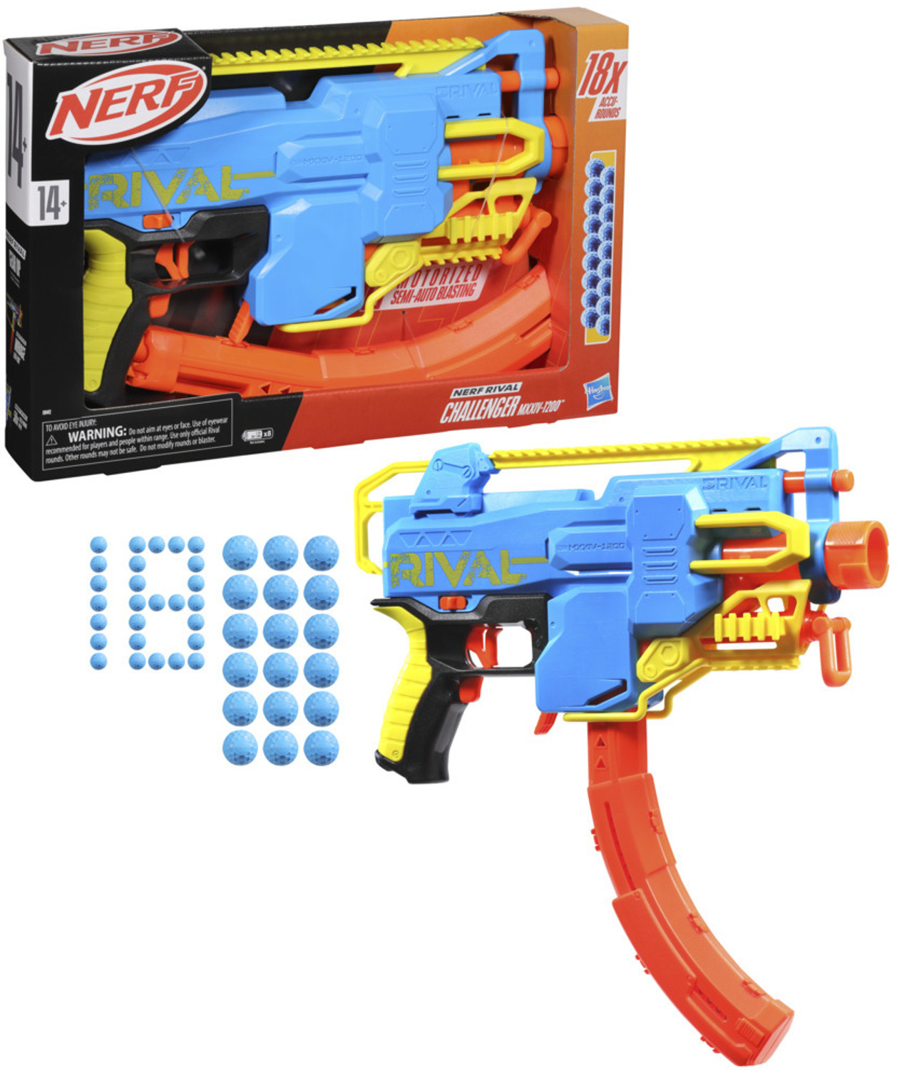 Image of Nerf Rival Challenger MXXIV-1200 Motorized Blaster, Gifts For Teens Guns & Darts