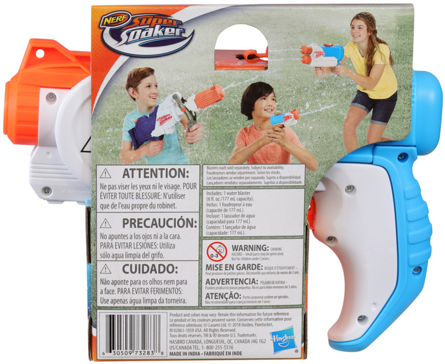 Image of Nerf SuperSoaker Piranha Water Blaster, Trigger Action, Branded Holi Pichkari, Age 6+ Water Gun