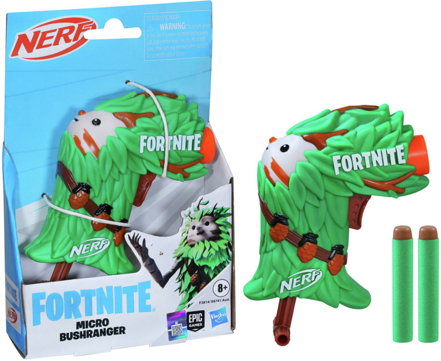 Image of Hasbro Nerf Fortnite Micro Bushranger Mini Dart-Firing Blaster Guns & Darts