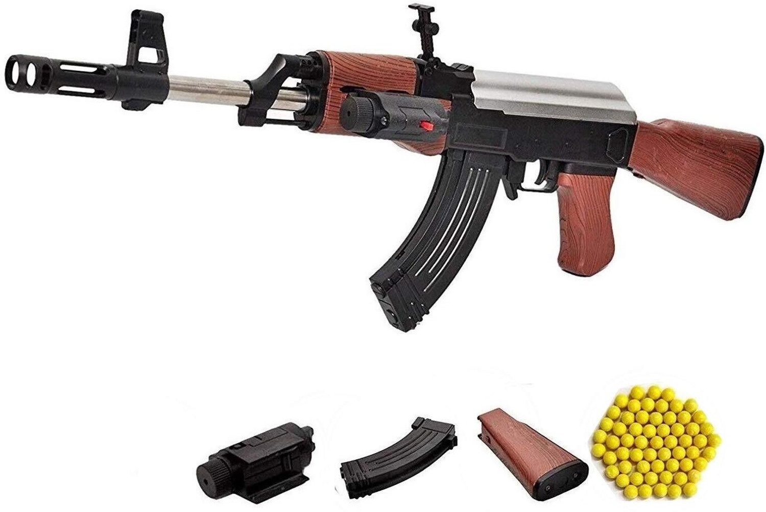Image of WAKTORO Ak 47 Toy Shooting Gun for Kids with Laser Light and 100 Bullets Guns & Darts Guns & Darts