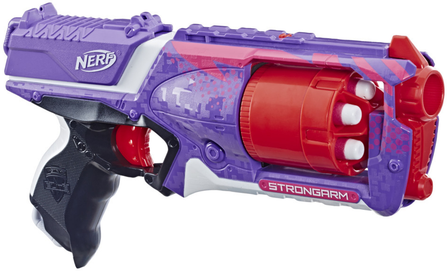 Image of Hasbro Nerf Elite Strongarm Purple Blaster | Rotating Barrel Slingshots