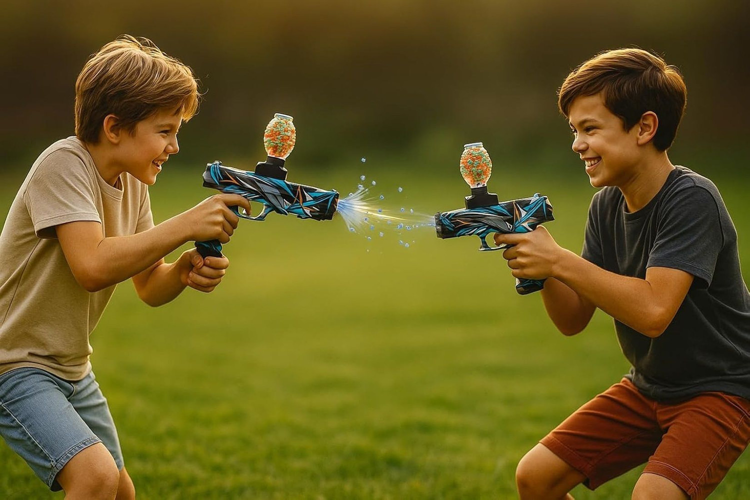 Image of PAPASpace Automatic Gel Blaster Toy Gun with Rechargeable Battery & 10,000 Water Beads Guns & Darts