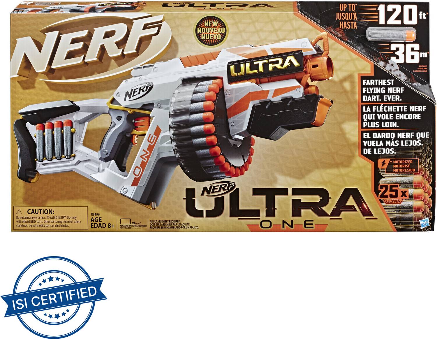 Nerf Ultra One Motorized Blaster, 25 Darts, Farthest Flying Darts