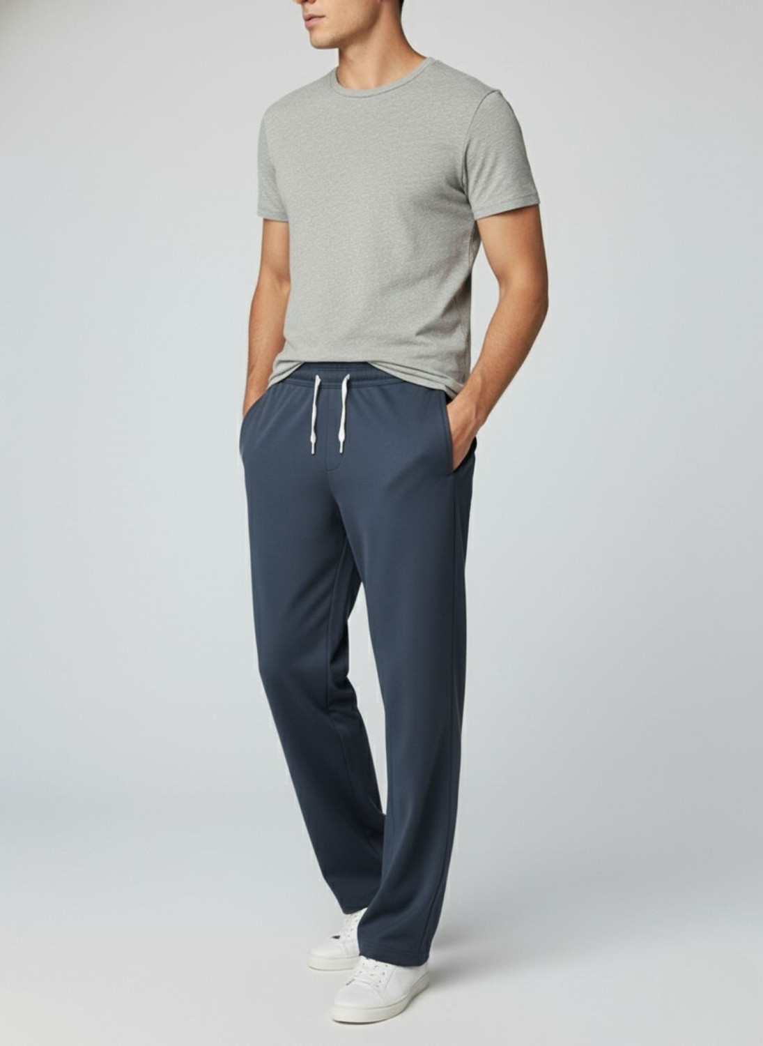 Image of INDICLUB Loose Fit Men Grey Trousers