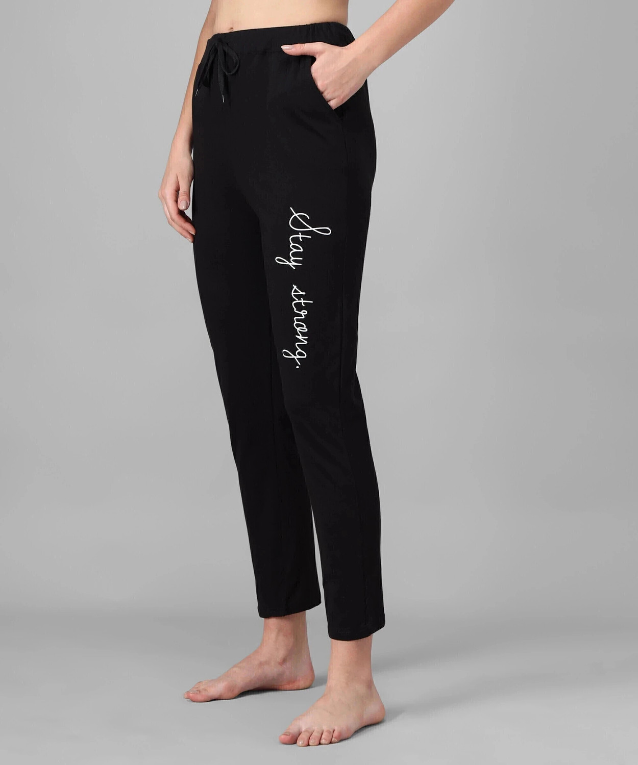 Image of SEASER Pack of 2 Women Printed Black, Pink Track Pants