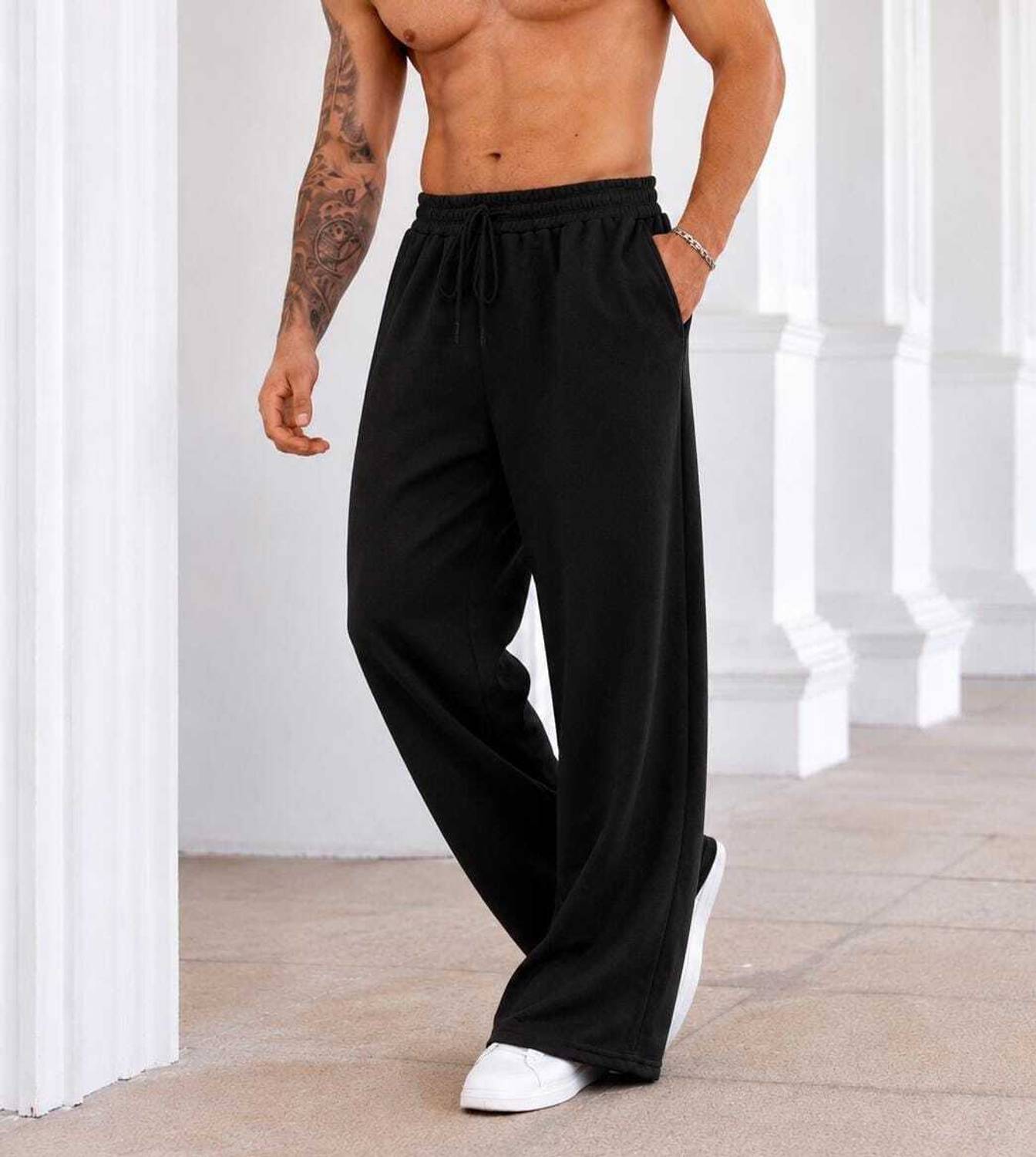 PEZOZ Men Black Track Pants