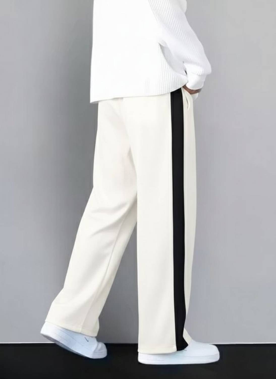 STITCHCOUNTER Men's White, Black Track Pants Pack of 2 - Image 4