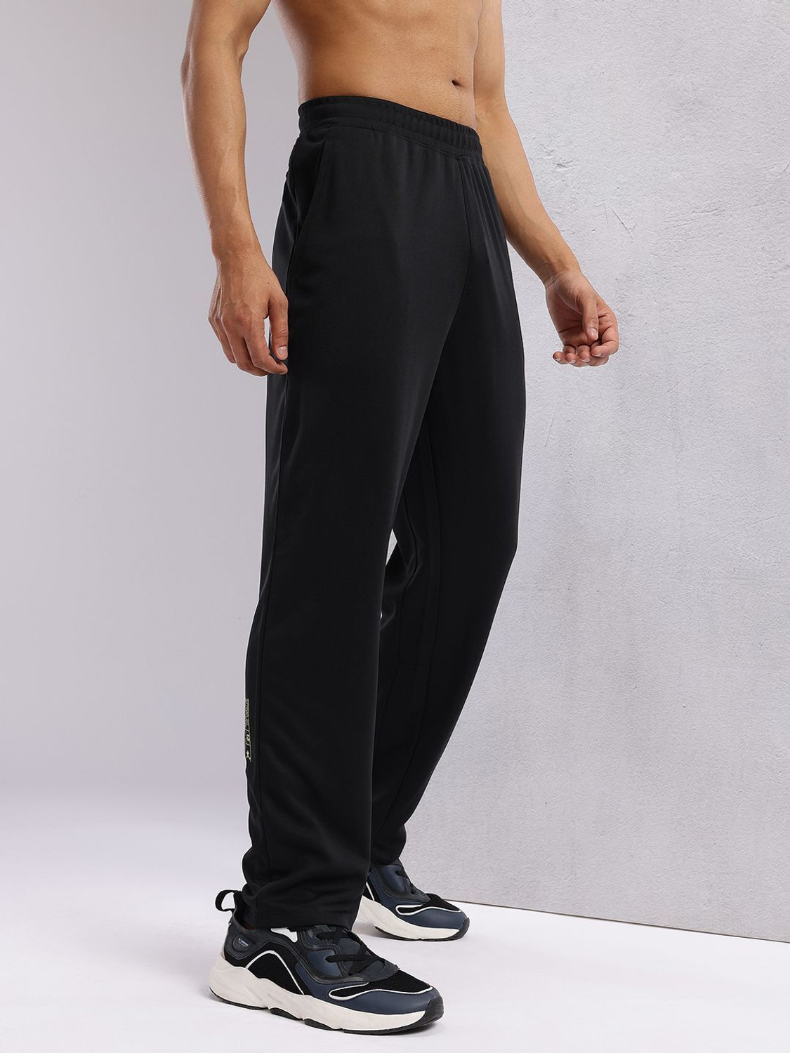 Image of HRX by Hrithik Roshan Solid Men Black Track Pants