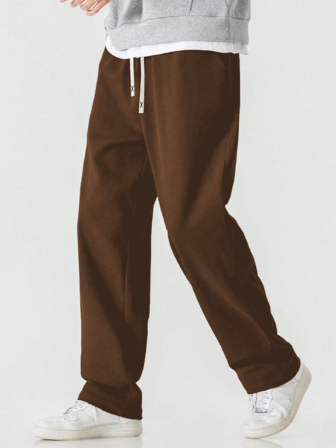 Image of Paralians Solid Men Brown Track Pants