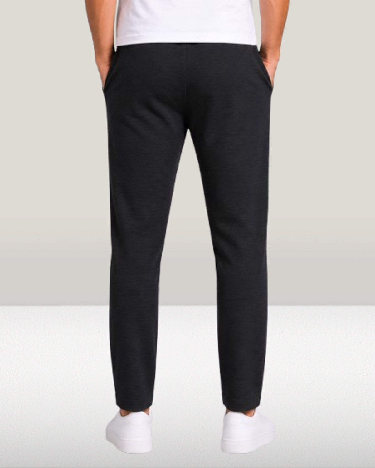 Image of HouseOfCommon Men Solid Black Track Pants