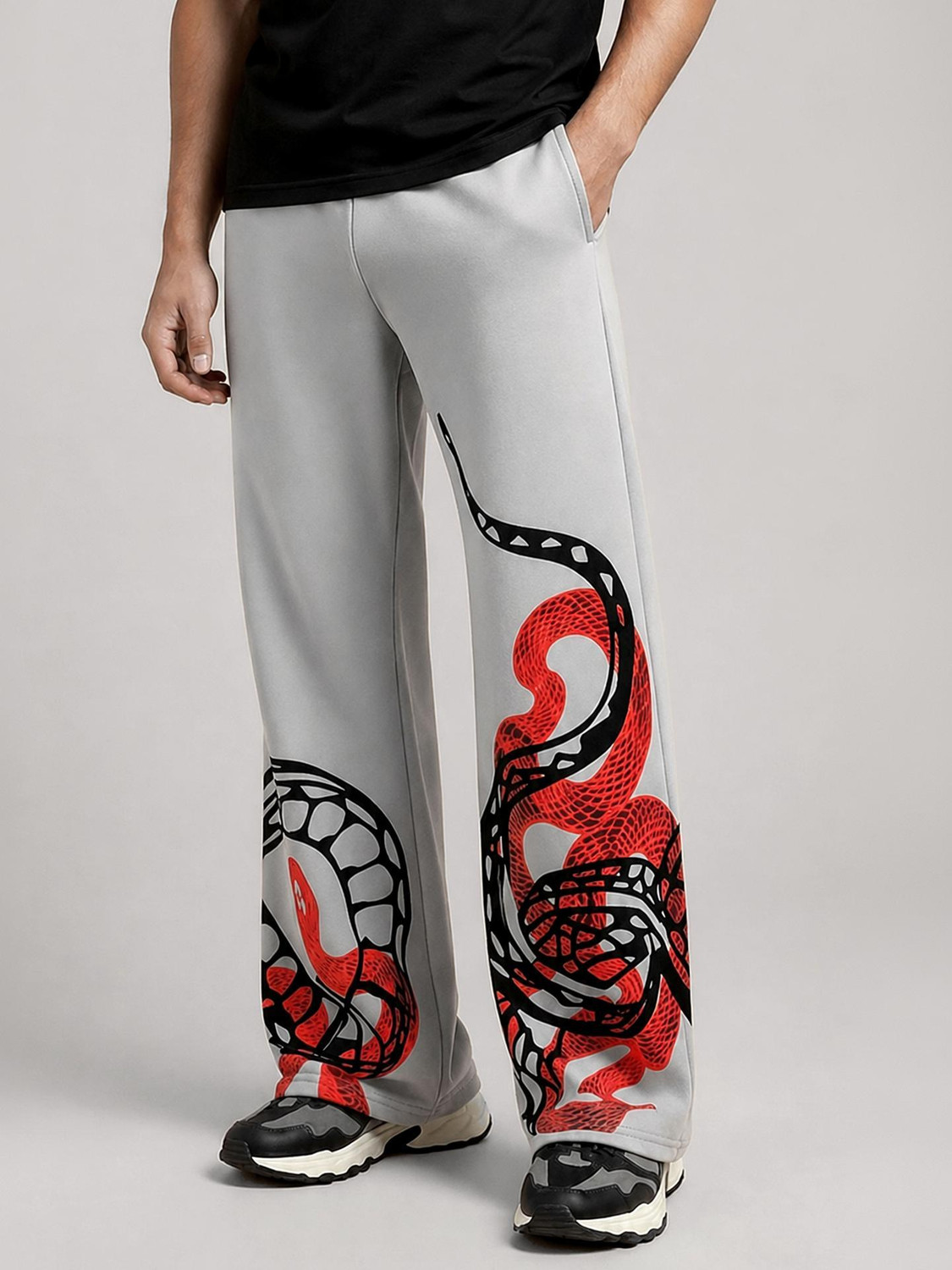 ZEN1FASHION Printed Men Grey Track Pants