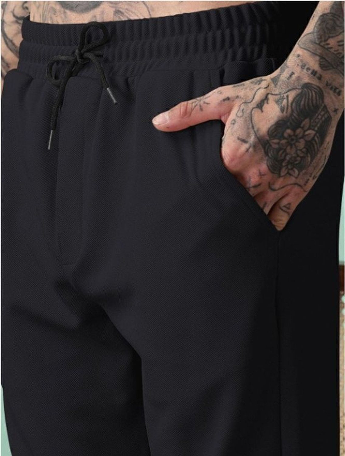 Image of METRONAUT Solid Men Black Track Pants