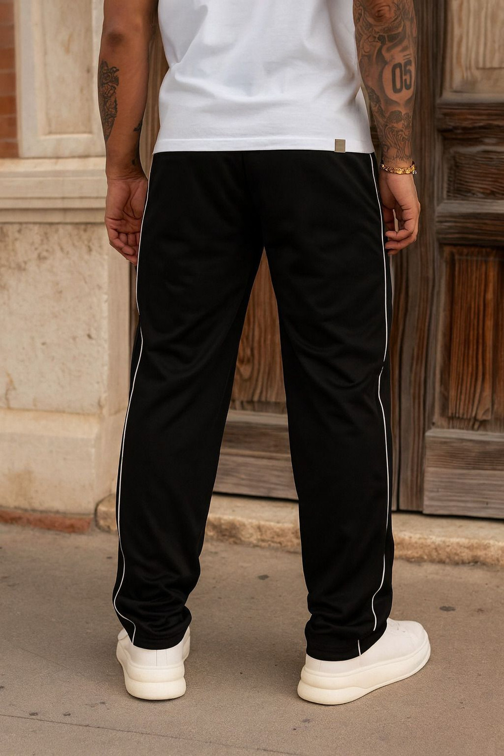Image of METRONAUT Solid Men Black Track Pants