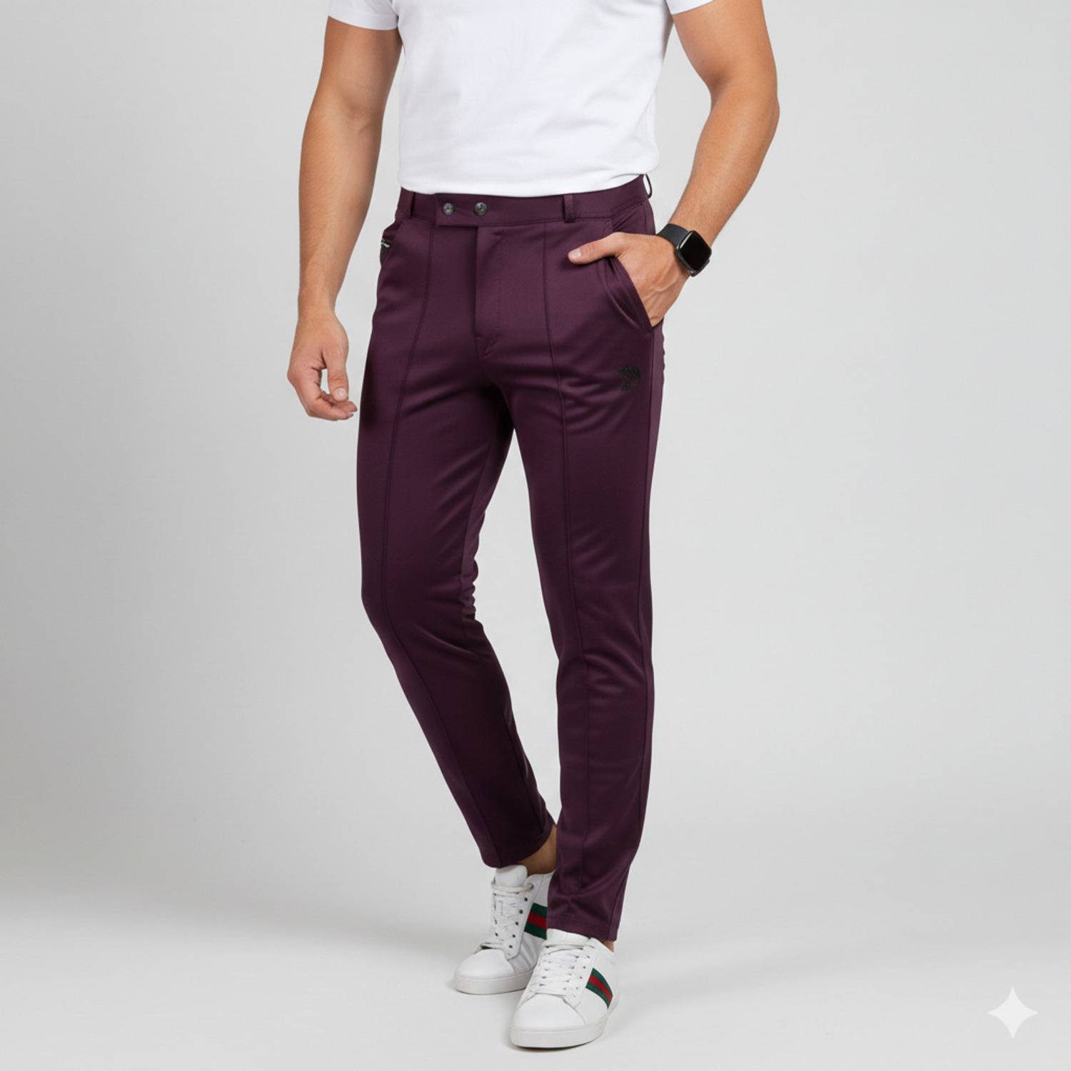 ACE SPORTS Solid Men Maroon Track Pants