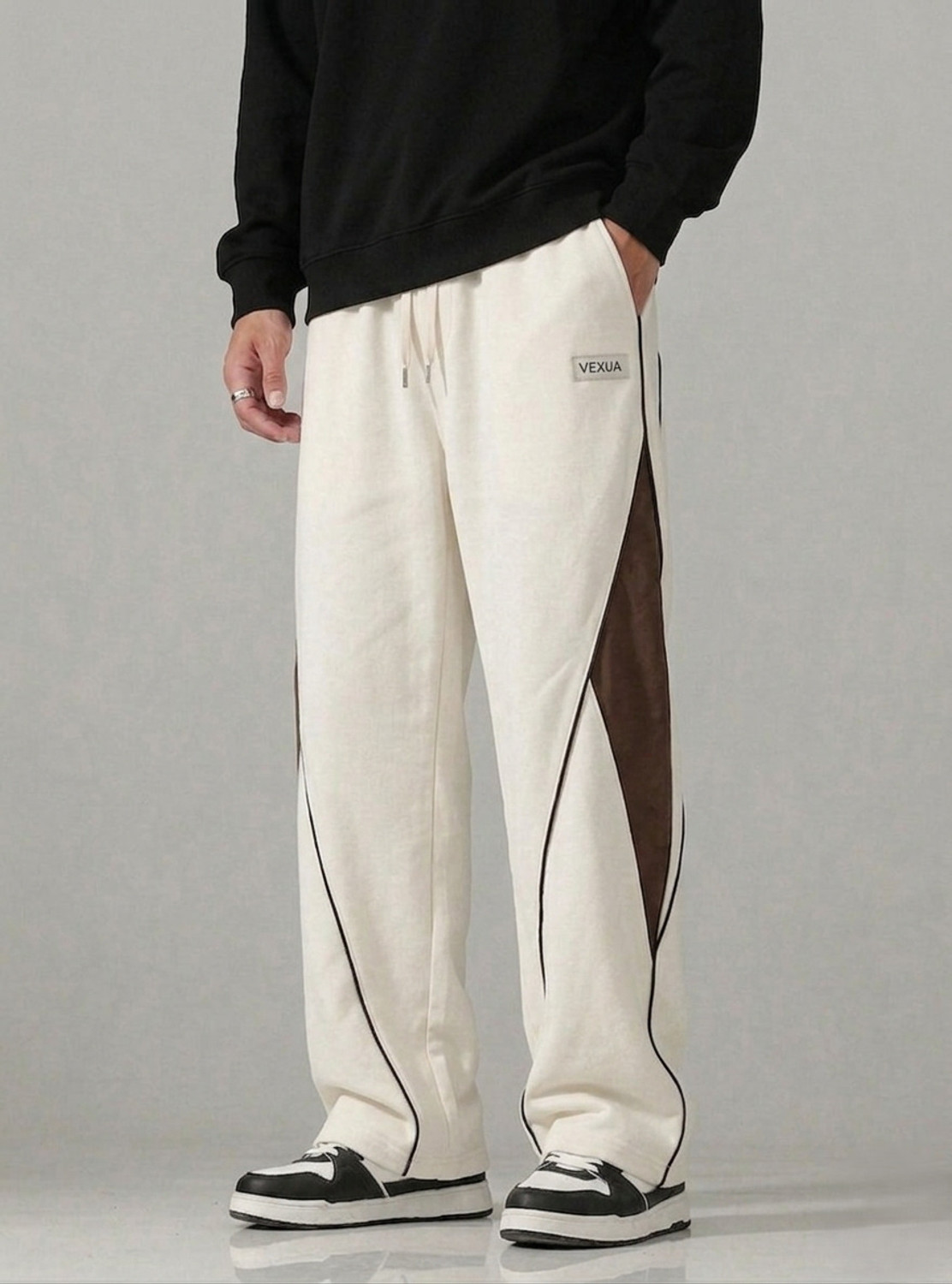 Image of VEXUA Striped Men Beige Track Pants