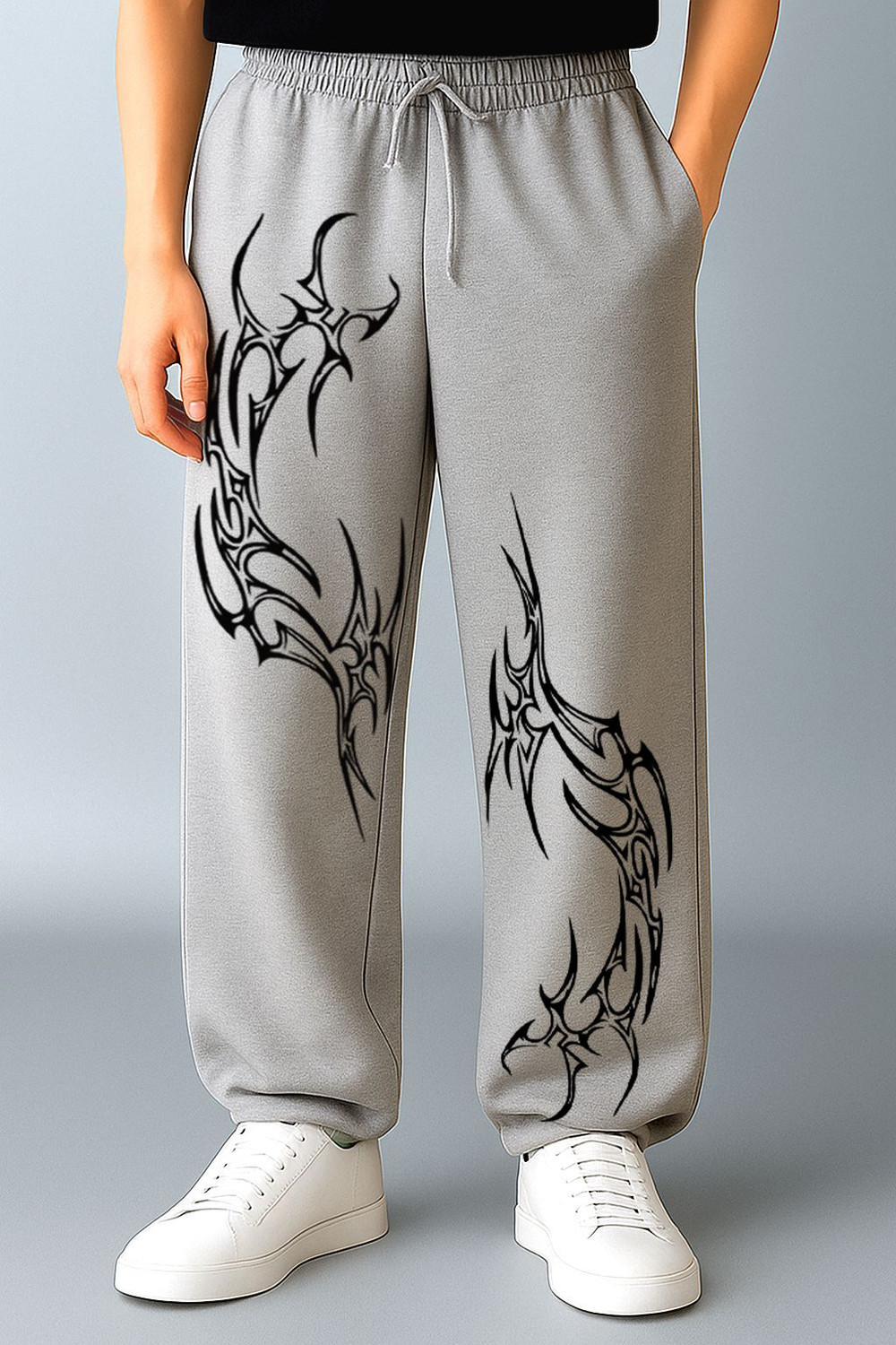 Image of ZEN1FASHION Printed Men Grey Track Pants