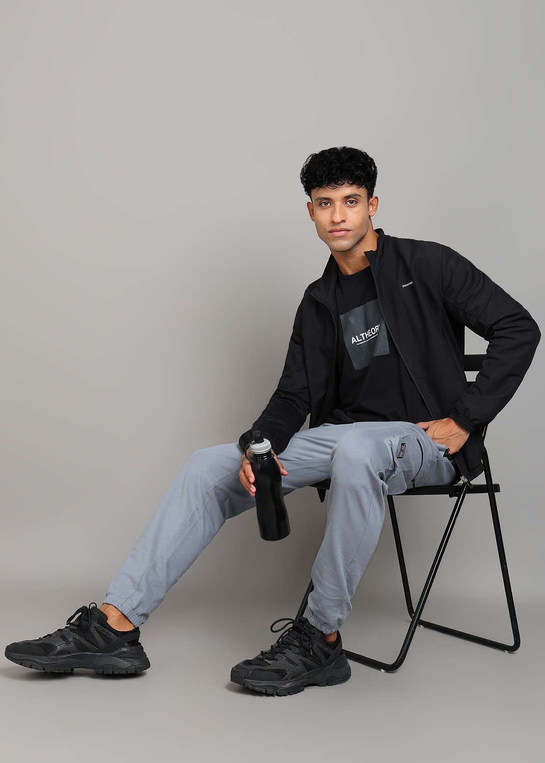 Image of KILLER Solid Men Grey Track Pants
