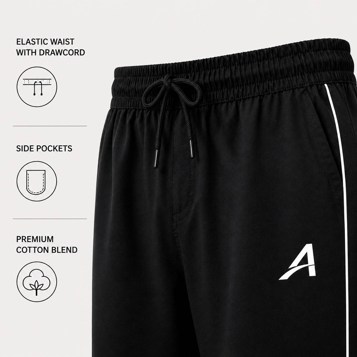 Akrasia Striped Black Track Pants Pack of 2 - Image 5