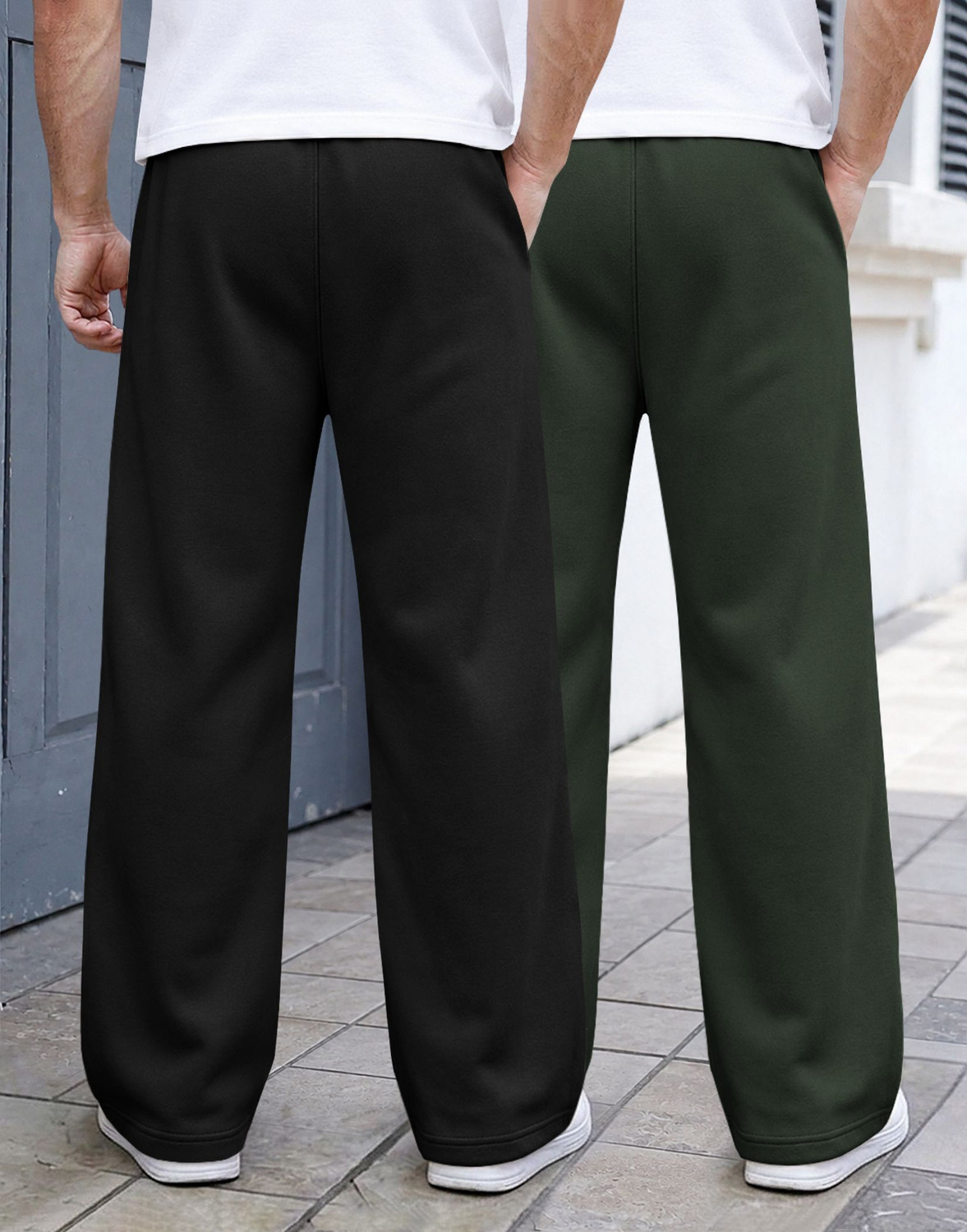 Image of MADBROS Solid Men Black, Olive Track Pants